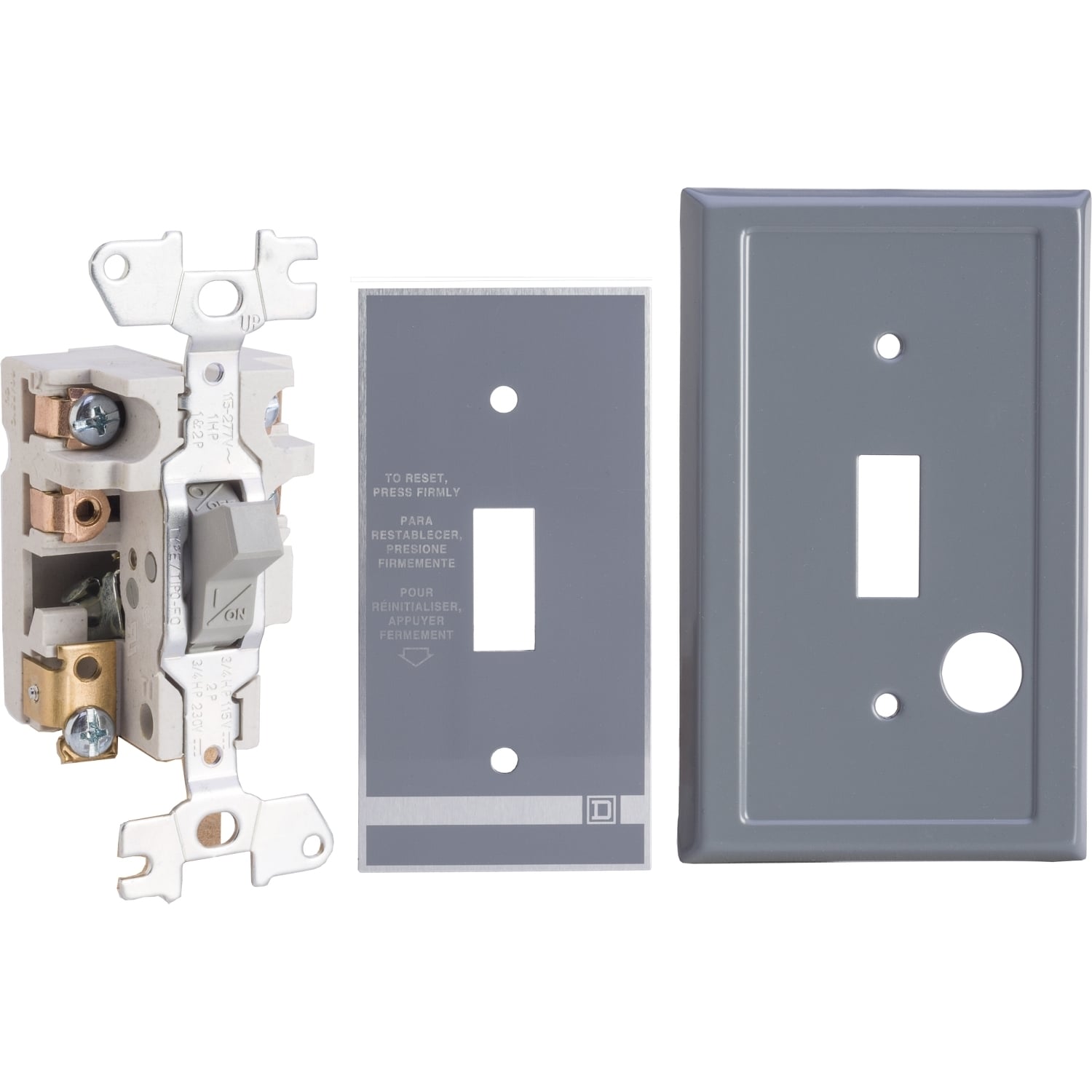 Manual Starter, fractional horsepower, 16A, 2 poles, 1 HP at 277 VAC, toggle operated, no indicator, NEMA 1 flush mount