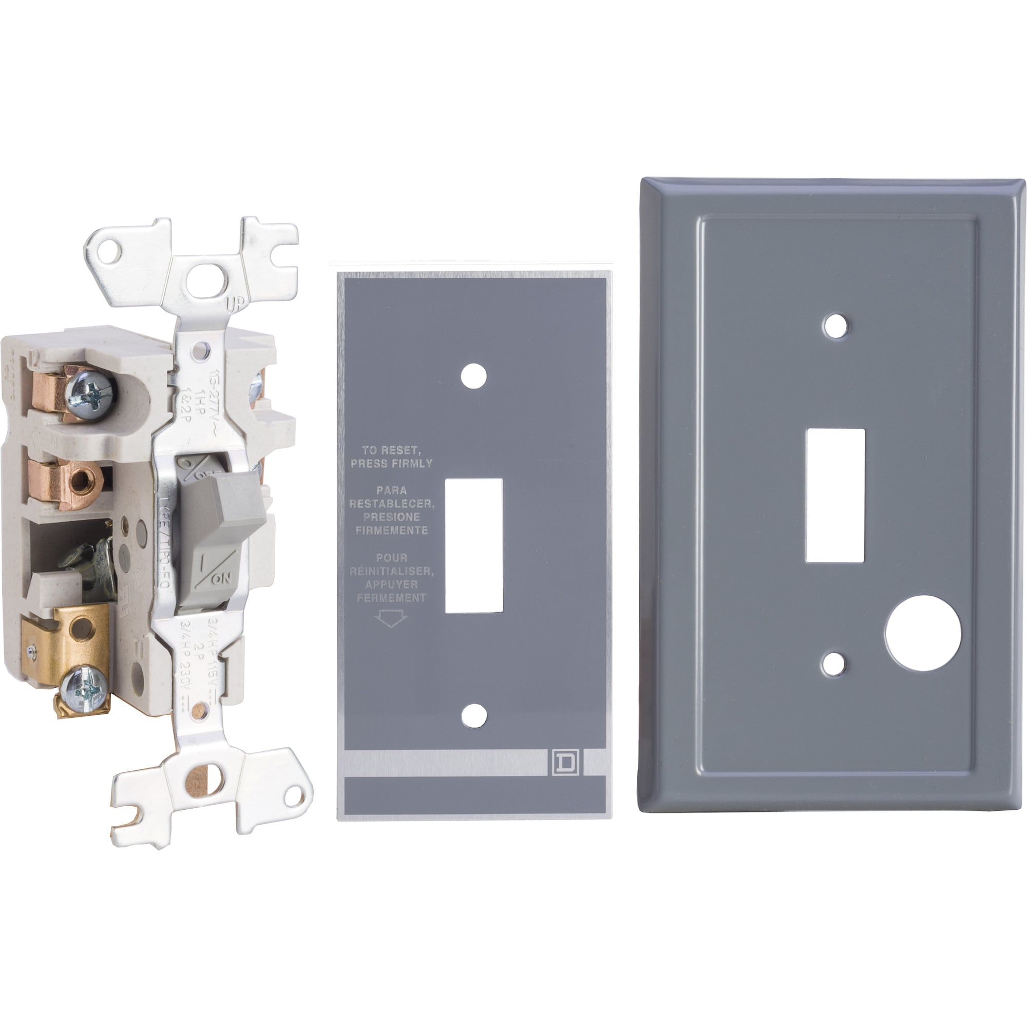 Single Unit Manual Starter, Type F, 277V AC, 16A, 1P, sheet steel enclosure, key operator, no indicator