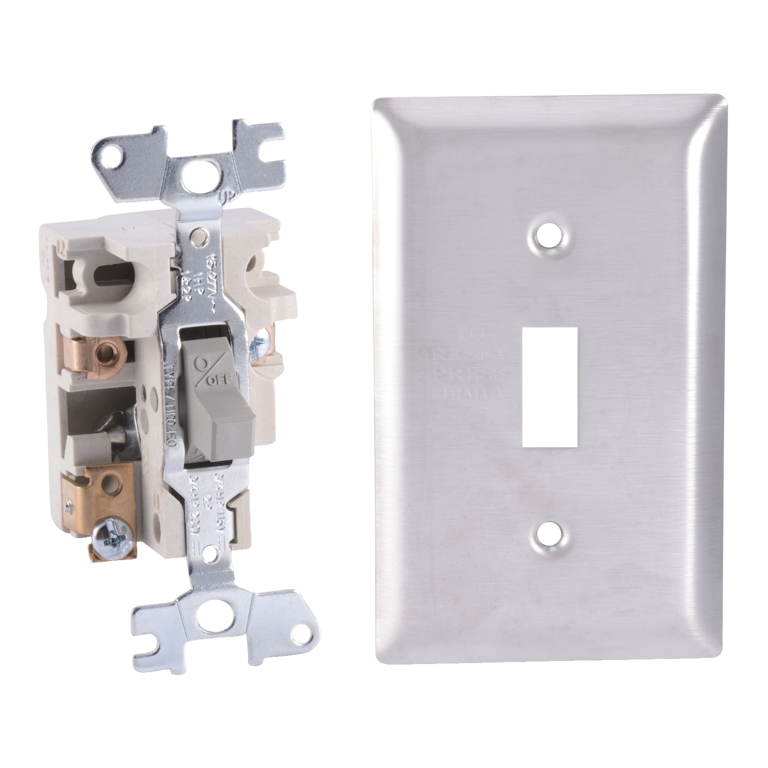Manual Starter, fractional horsepower, 16A, 1 pole, 1 HP at 277 VAC, toggle operated, no indicator, stainless flush