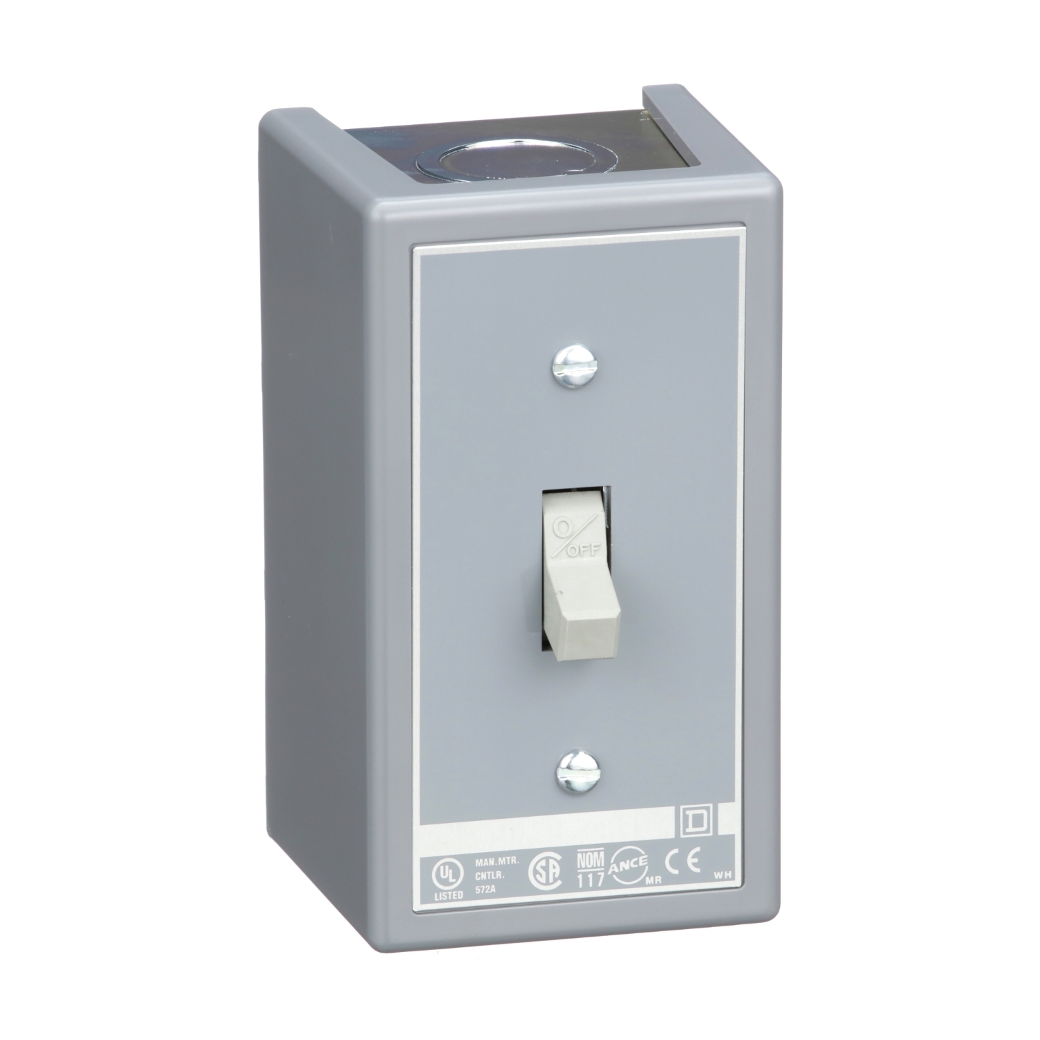 Switch, manual, 30A, 3 pole, 10 HP at 575 VAC, three phase, toggle operated, no indicator, NEMA 1 enclosure