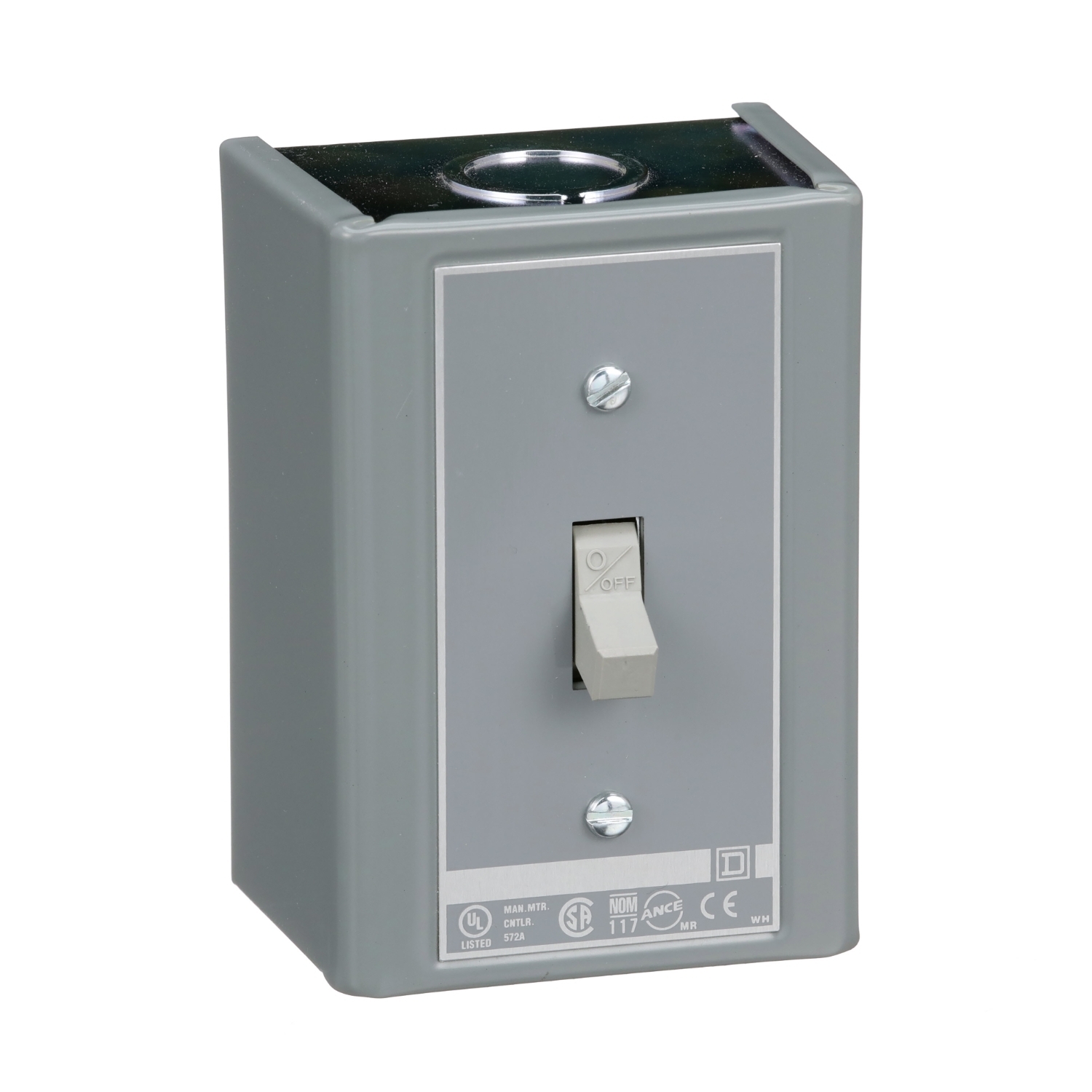 Switch, manual, 30A, 3 pole, 10 HP at 575 VAC, three phase, toggle operated, no indicator, NEMA 1 jumbo enclosure