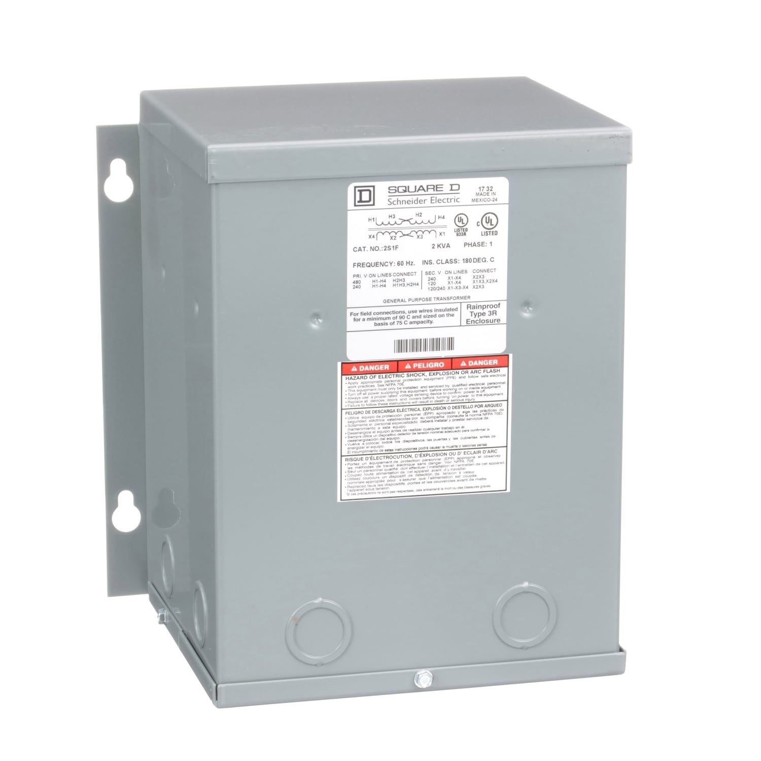 Dry Sealed Transformer, 2KVA , 240 x 480V 120/240V