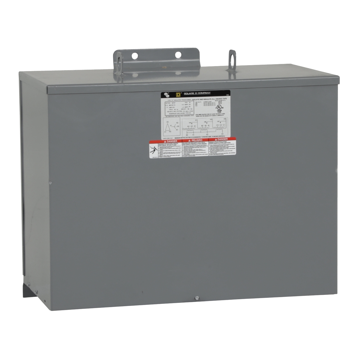 Transformer, dry type, encapsulated, 30kVA, 3 phase, 480V primary, 208Y/120V secondary, 16C, 115C rise [TAA]