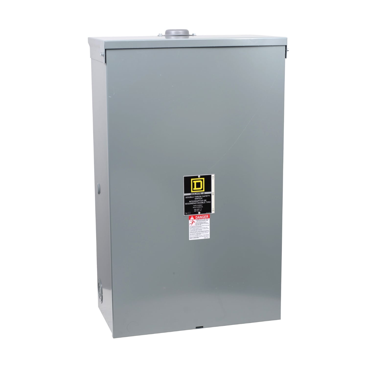 Safety switch, double throw, non fusible, 200A, 600V, 3 poles, 15hp, NEMA 1