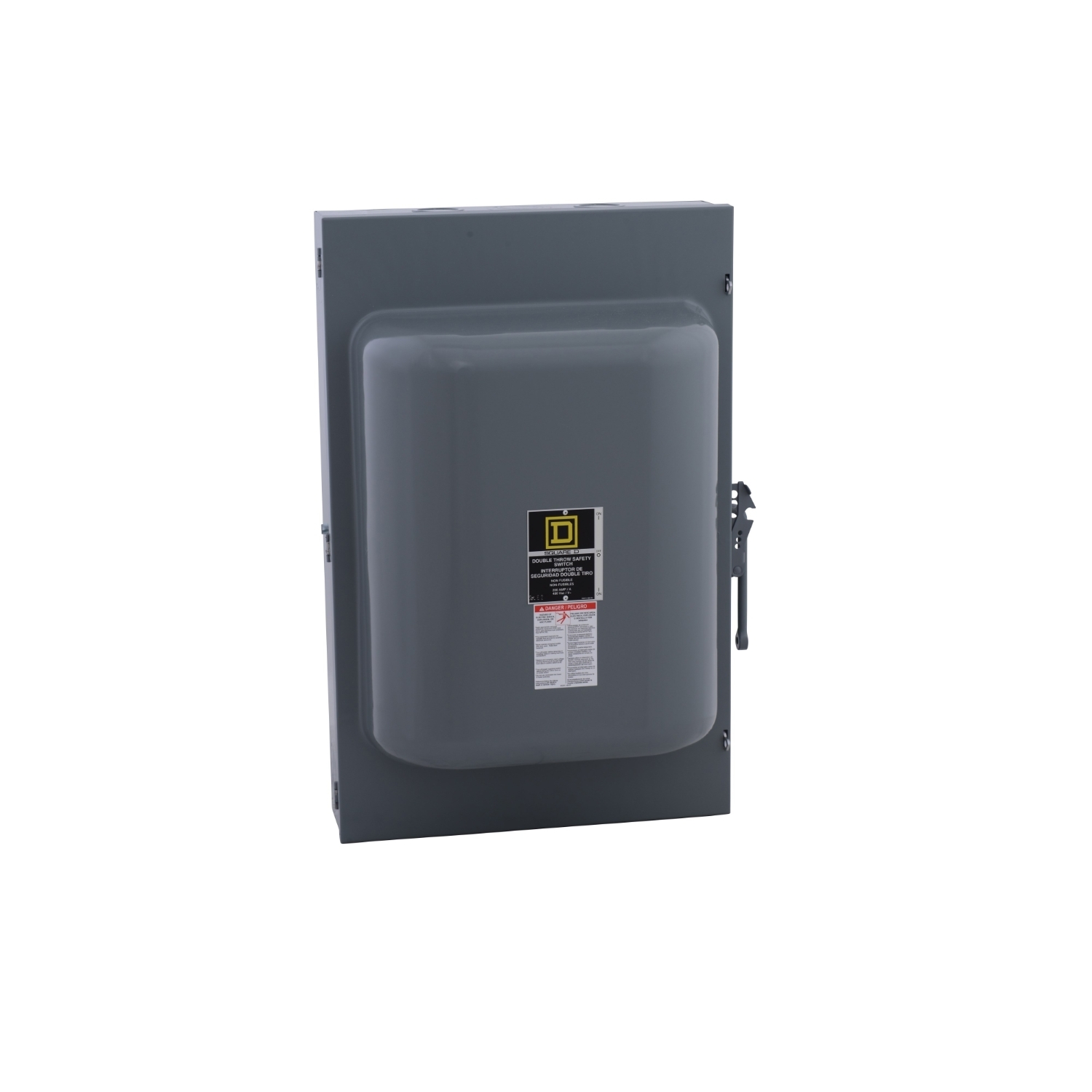 Safety switch, double throw, non fusible, 200A, 600V, 3 pole, 15hp, neutral factory installed, NEMA 1