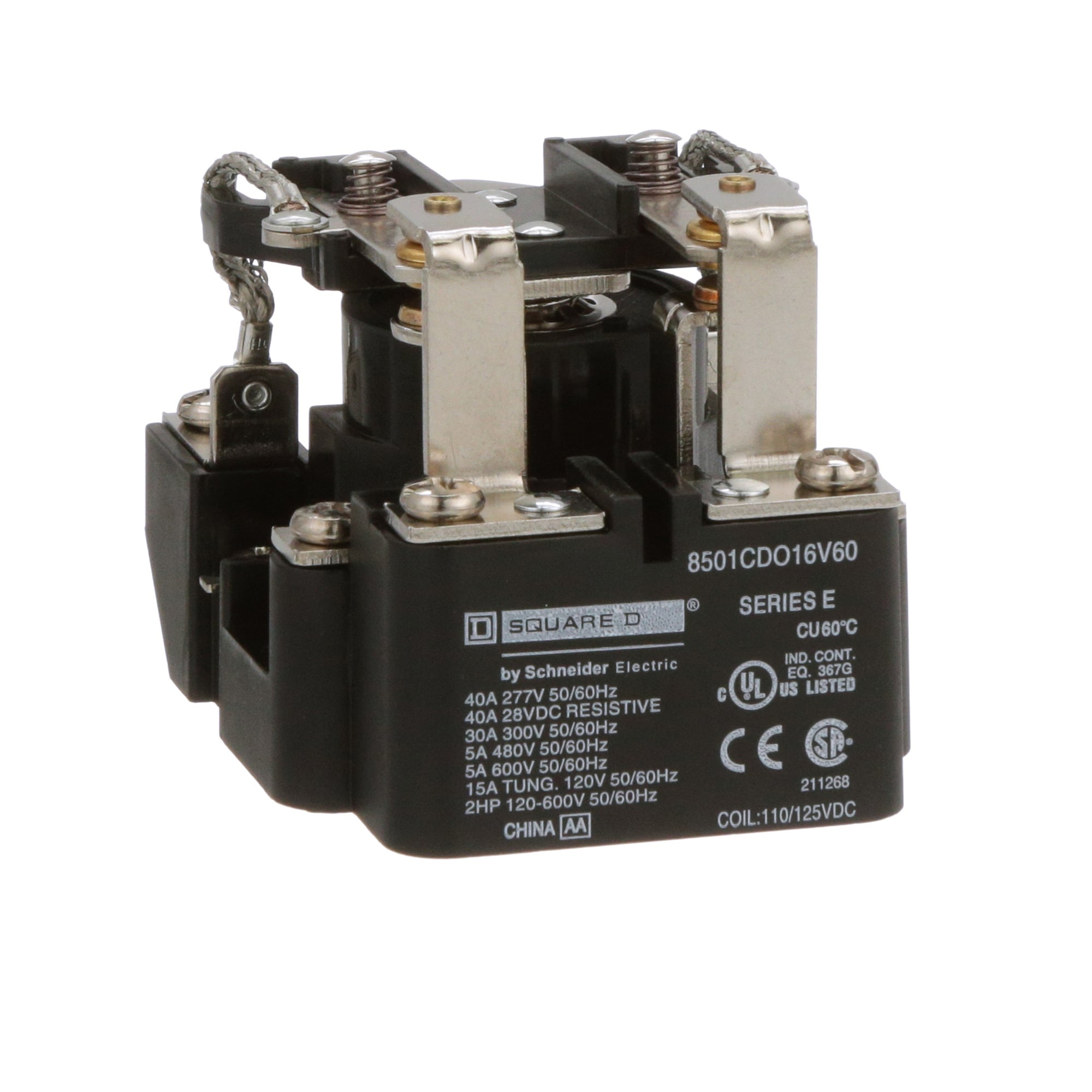 Power Relay, Type C, 2 HP, 30A resistive at 300 VAC, SPDT, 2 normally open and 2 normally closed contact, 110 VDC coil