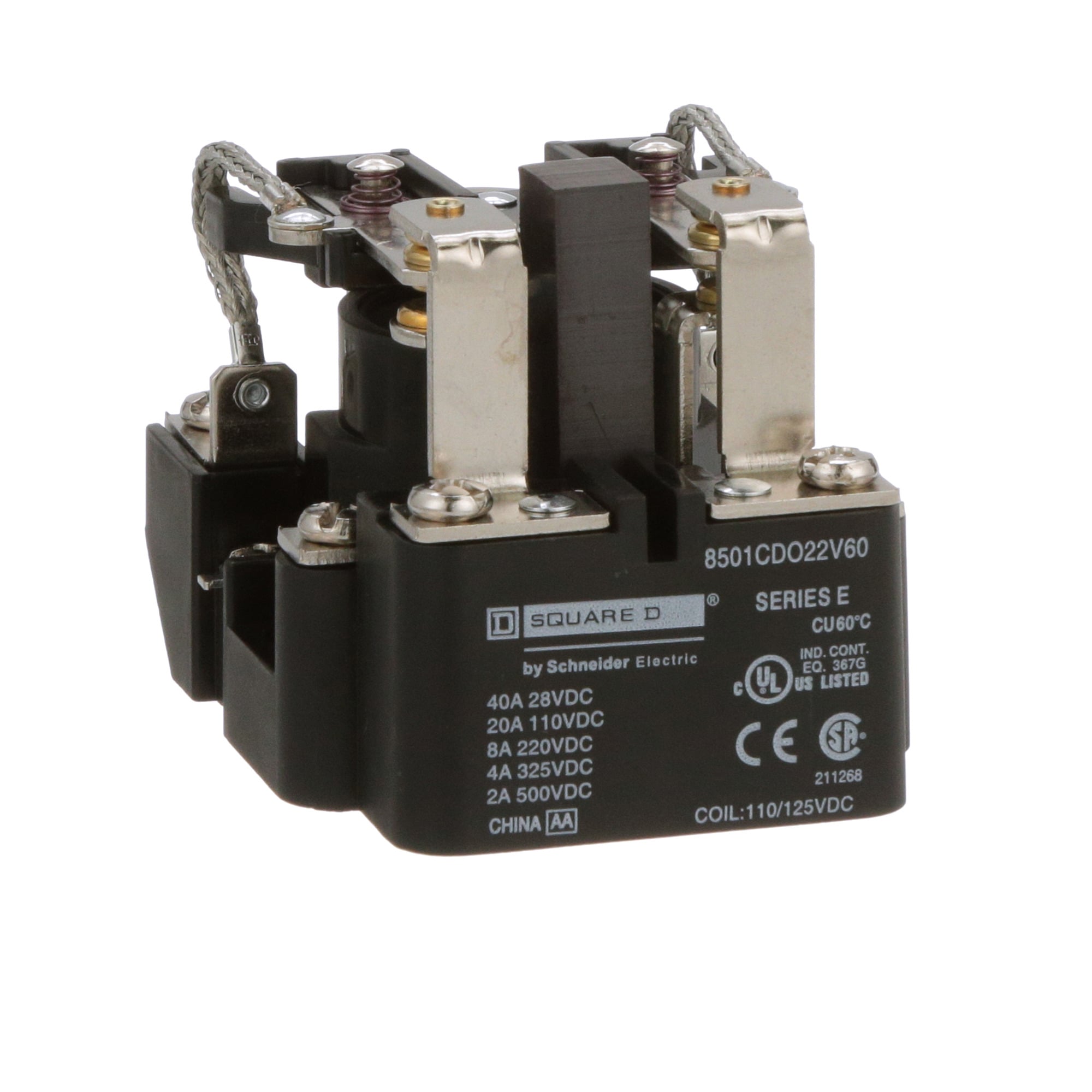 Power Relay, Type C, 10A resistive at 110 VDC, DPDT, 2 normally open and 2 normally closed contact, 110 VDC coil