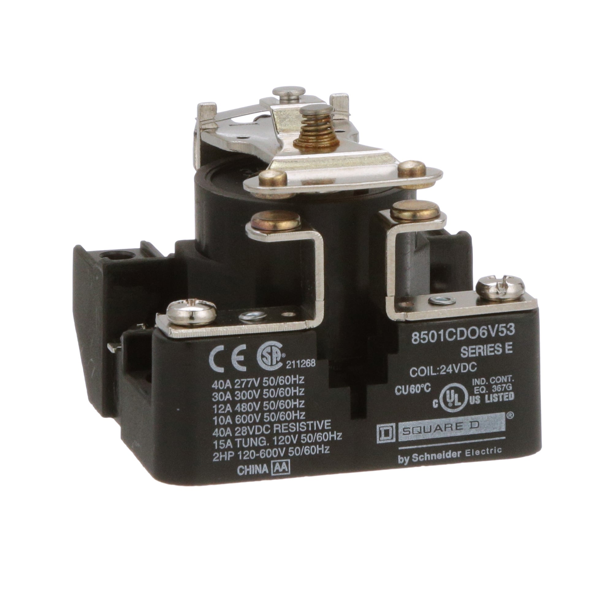 Power Relay, Type C, 2.0 HP, 30A resistive at 300 VAC, SPST, 1 normally open contact, 24 VDC coil