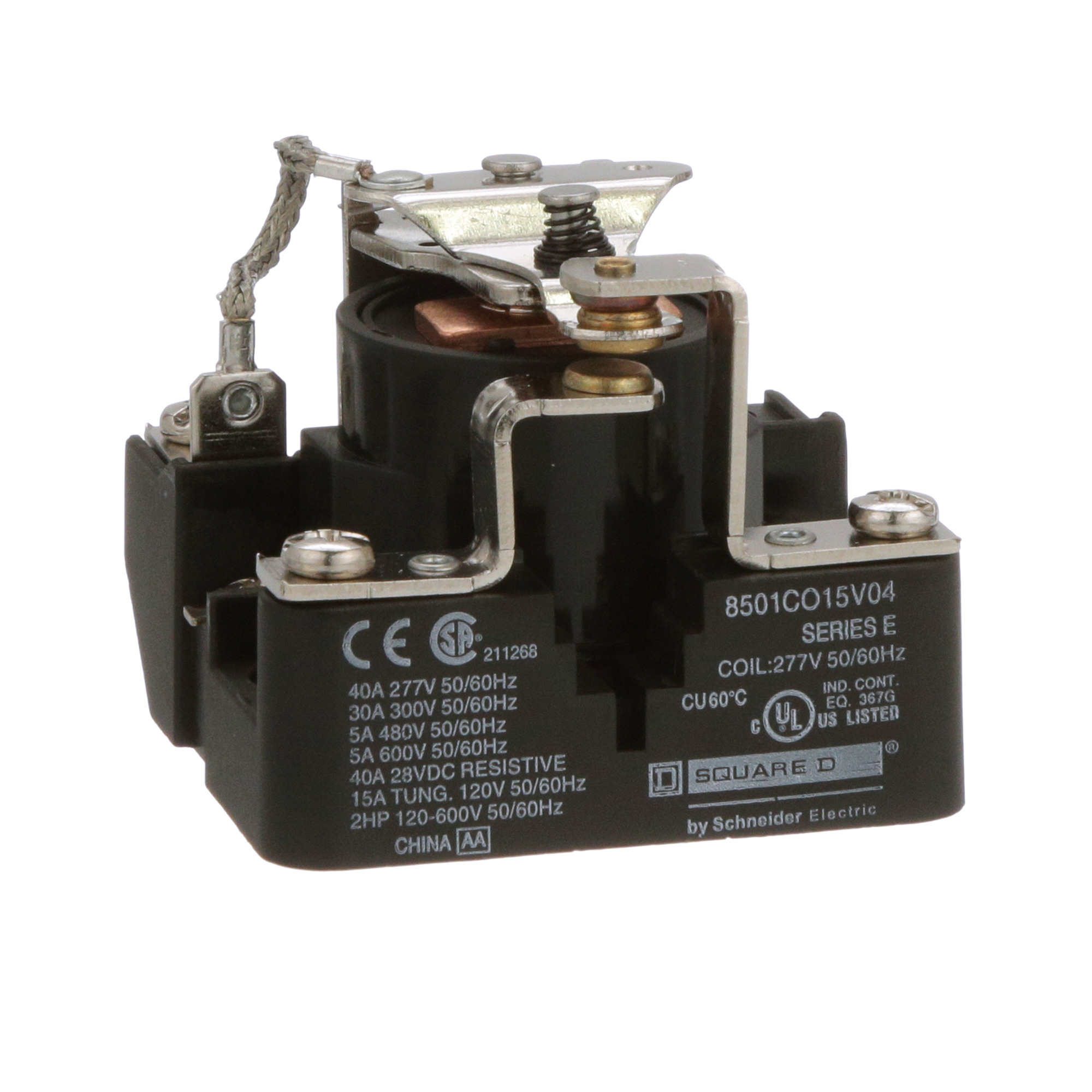 Power Relay, Type C, 2 HP, 30A resistive at 300 VAC, SPDT, 1 normally open and 1 normally closed contact, 277 VAC coil