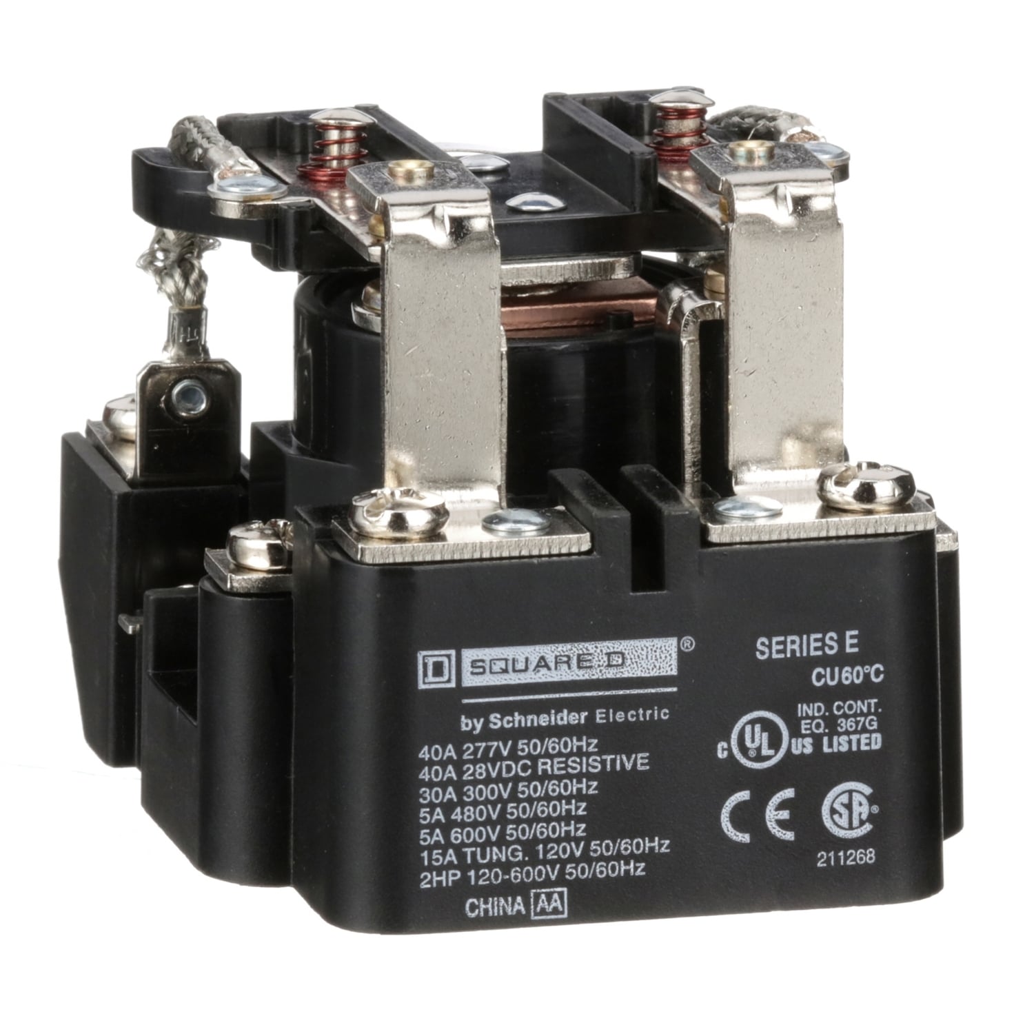 Power Relay, Type C, 2 hp, 30A resistive at 300VAC, DPDT, 2 normally open and 2 normally closed contact, 277VAC coil