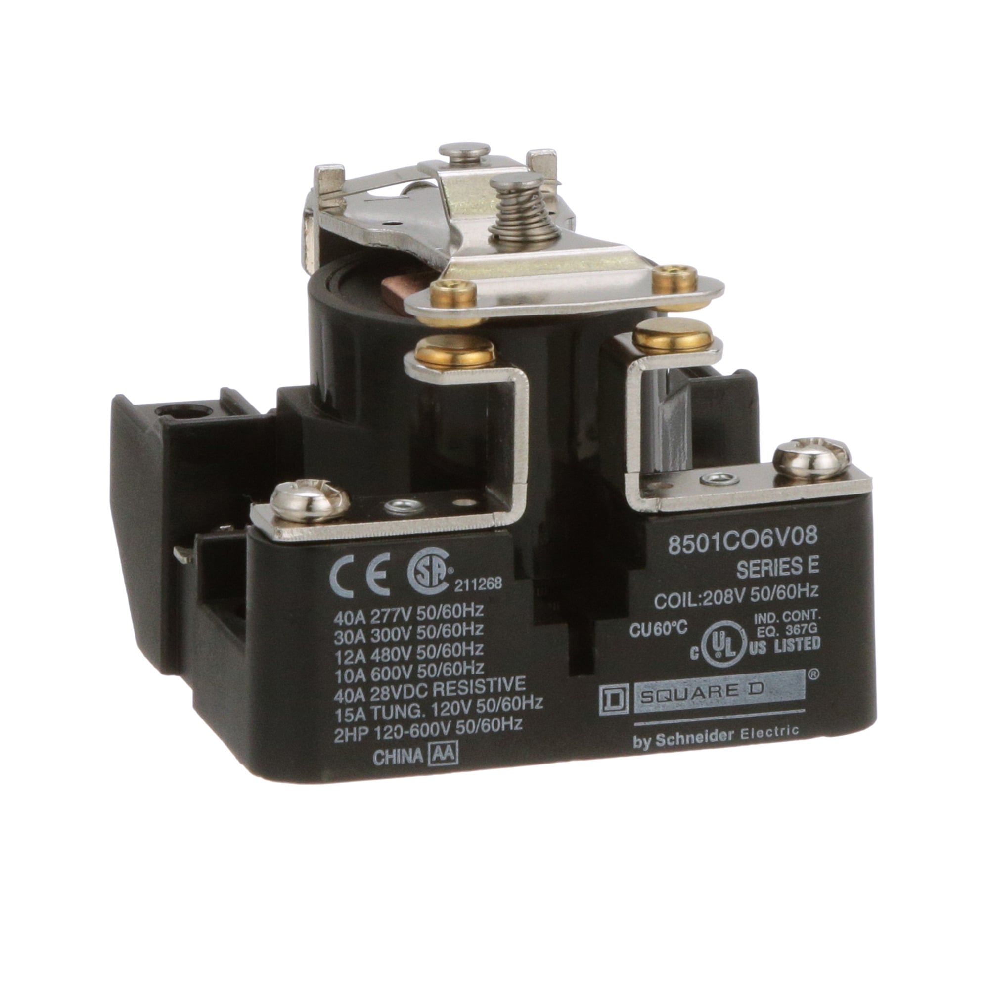 Power Relay, Type C, 2.0 HP, 30A resistive at 300 VAC, SPST, 1 normally open contact, 208 VAC coil