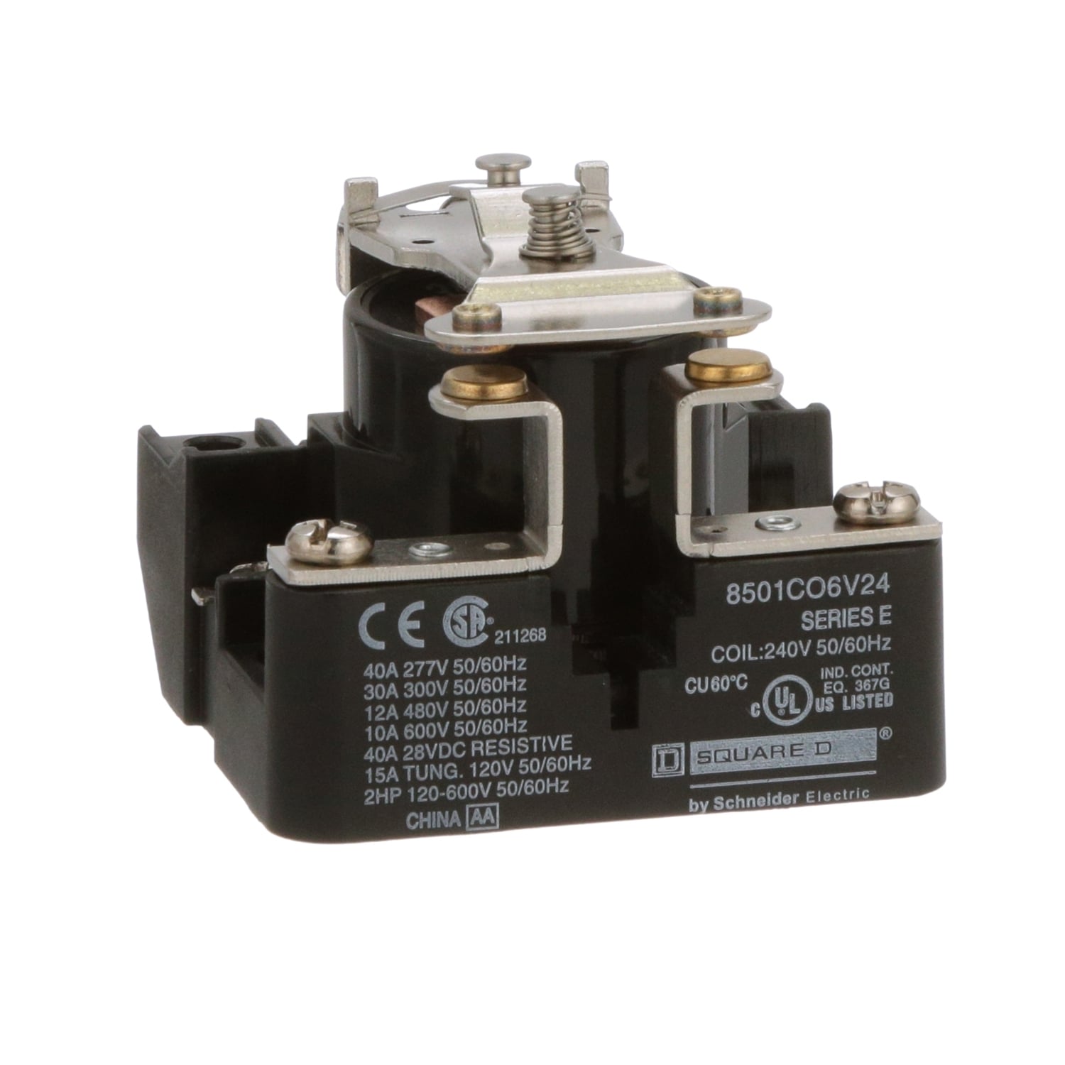 Power Relay, Type C, 2.0 HP, 30A resistive at 300 VAC, SPST, 1 normally open contact, 240 VAC coil