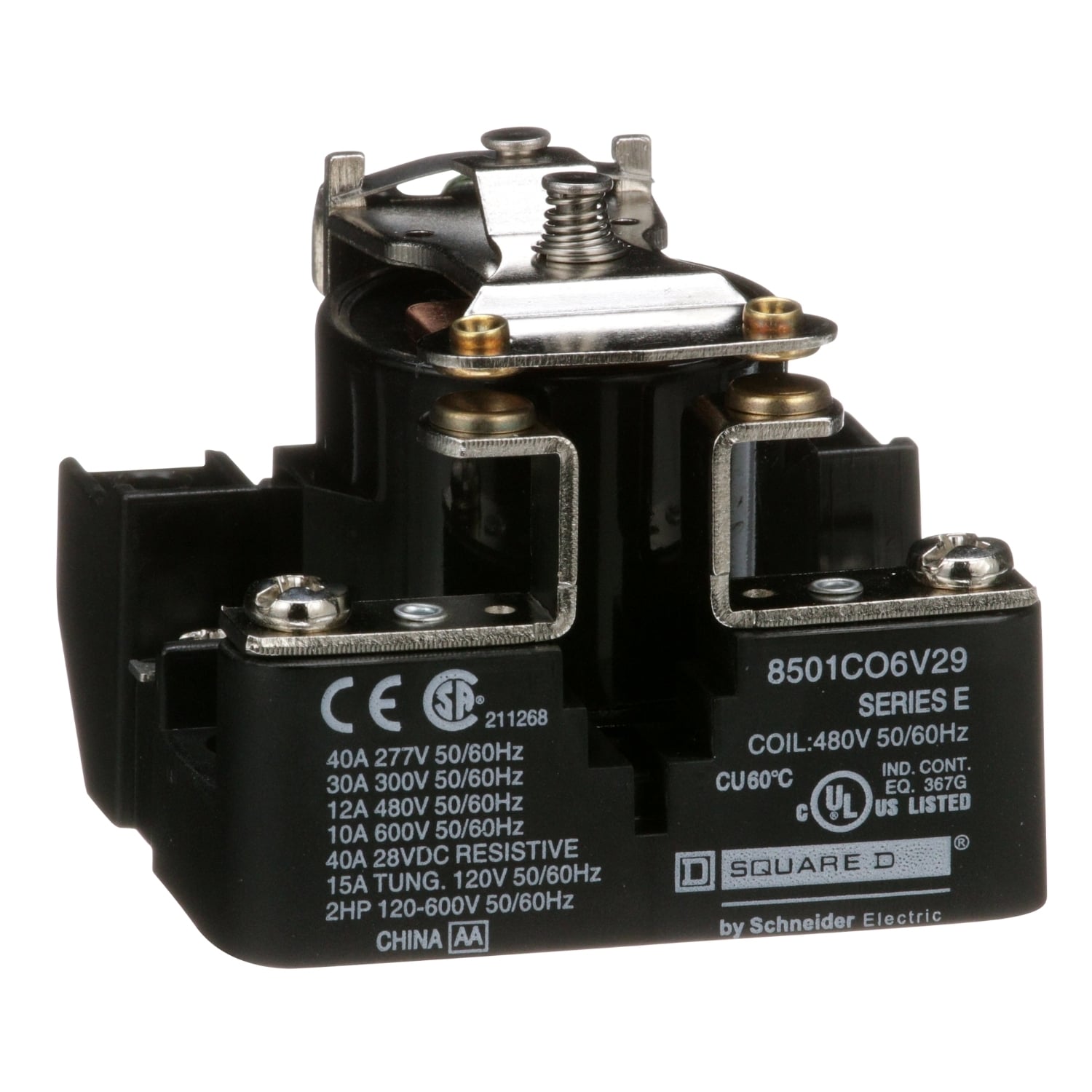 Power Relay, Type C, 2.0 HP, 30A resistive at 300 VAC, SPST, 1 normally open contact, 480 VAC coil