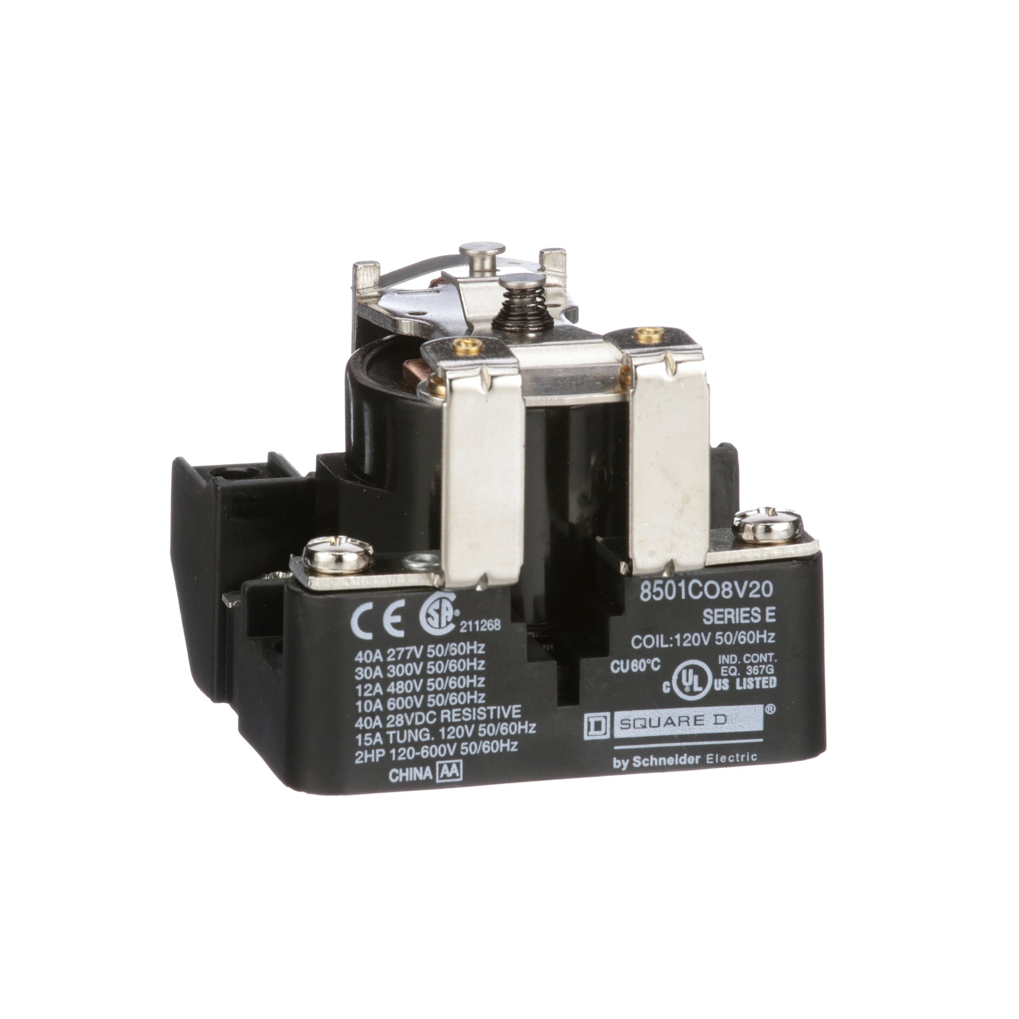Power Relay, Type C, 2.0 HP, 30A resistive at 300 VAC, SPST, 1 normally closed contact; 120 VAC coil