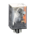 Plug in relay, Type KP, tubular, 1 HP at 277 VAC, 10A resistive at 120 VAC, 8 pin, DPDT, 2 NO, 2 NC, 24 VDC coil
