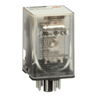 Plug in relay, Type KP, tubular, 1 HP at 277 VAC, 10A resistive at 120 VAC, 8 pin, DPDT, 2 NO, 2 NC, 240 VAC coil