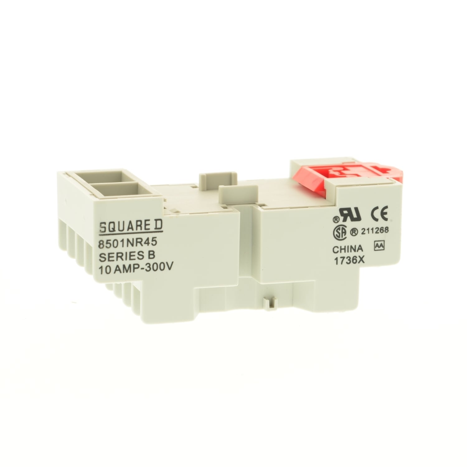 Relay Socket, Harmony 8501R, 14 blades, double tiered screw clamp terminals, DIN rail/panel mount, 10A, 300V AC