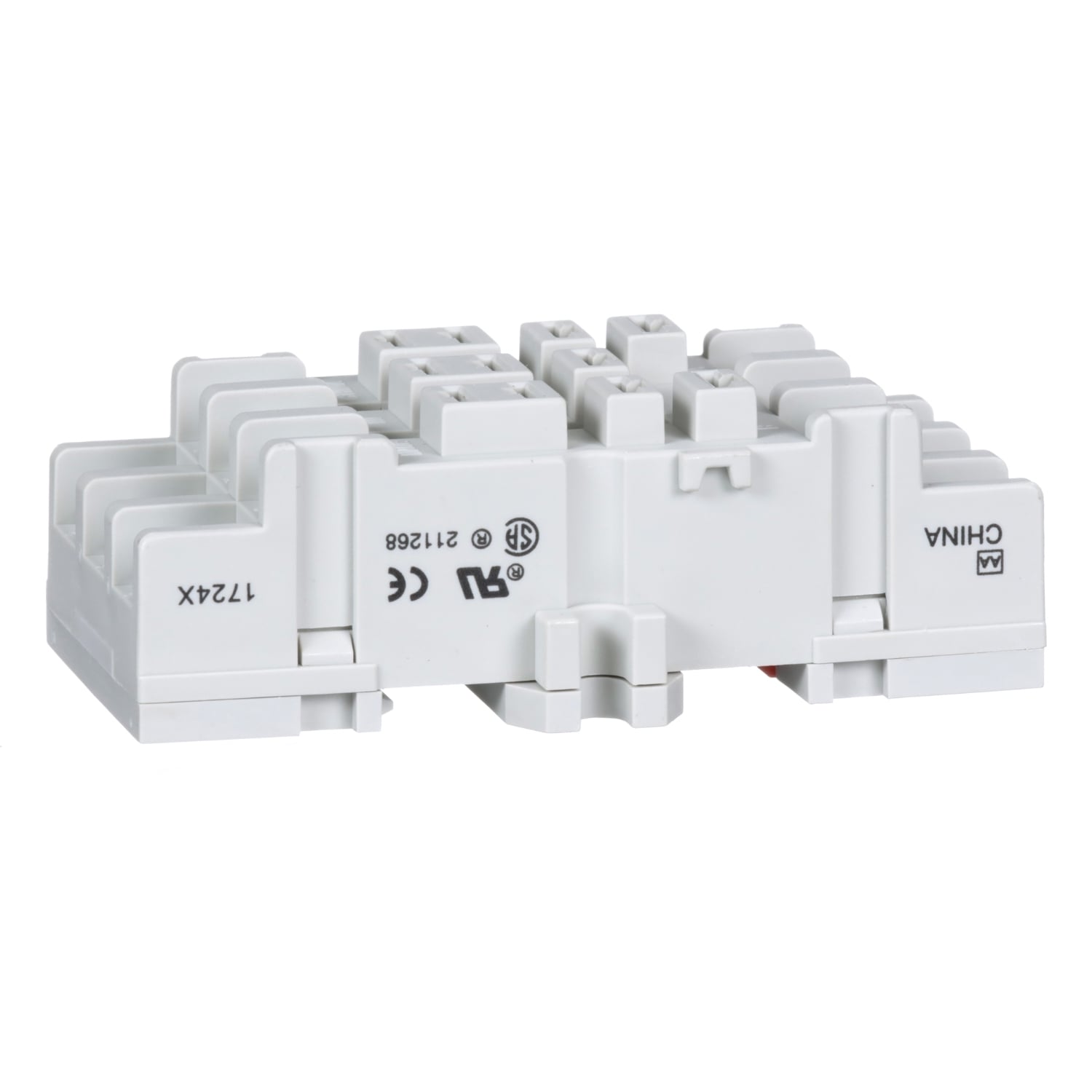 Relay Socket, Harmony 8501N, 11 tubular pins, single tiered screw clamp terminals, DIN rail/panel mount, 15A-300V AC