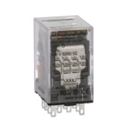 Plug in relay, Type R, miniature, 0.5 HP at 277 VAC, 8A resistive at 120 VAC, 14 blade, 4PDT, 4 NO, 4 NC, 120 VAC coil