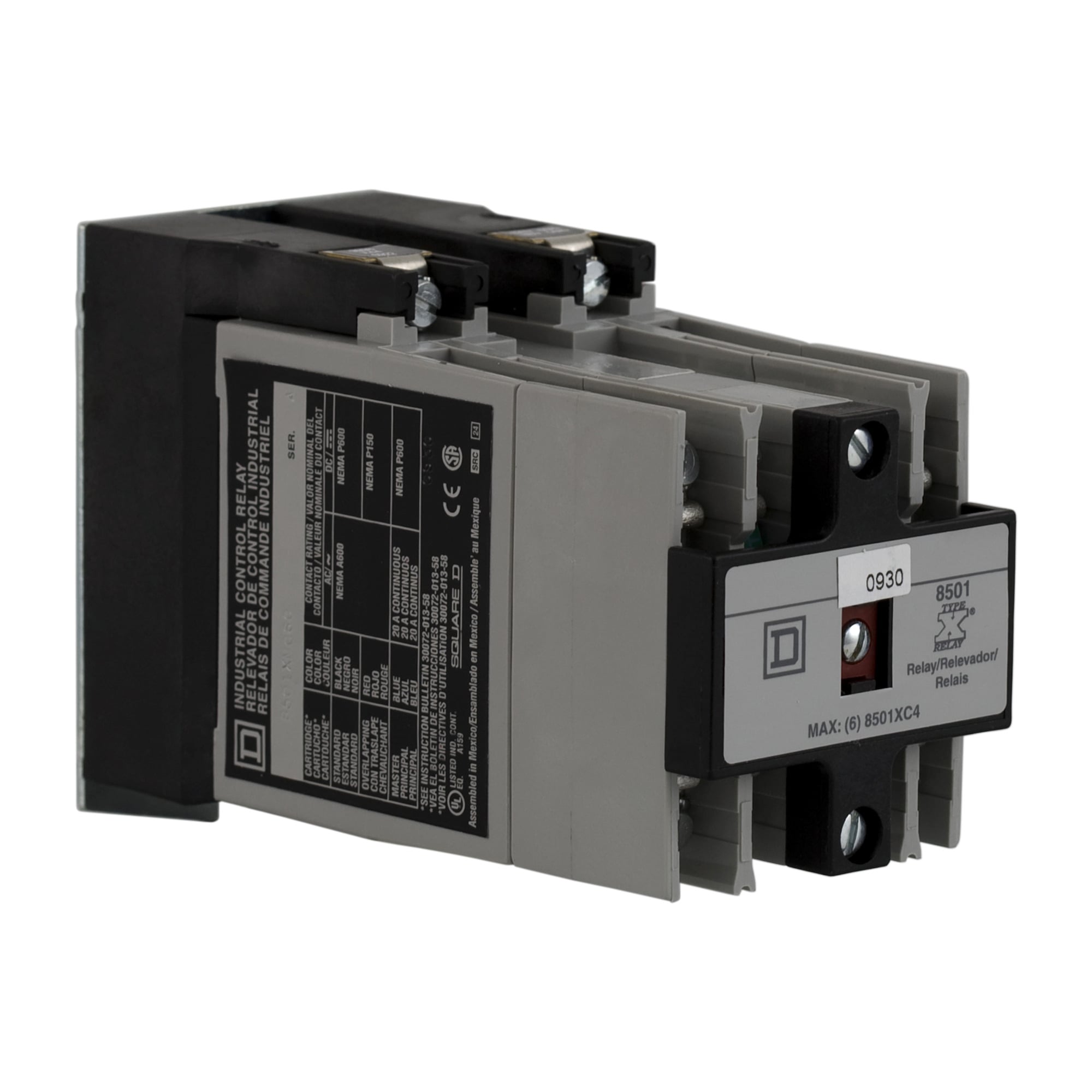 NEMA Control Relay, Type X, mounting track, for 8 8501 X relays