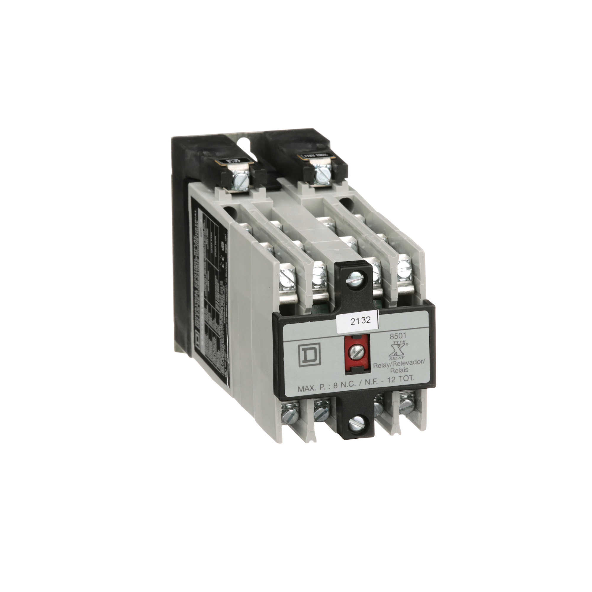 NEMA Control Relay, Type X, machine tool, 10A resistive at 600 VAC, 10 normally open contacts, 110/120 VAC 50/60 Hz coil