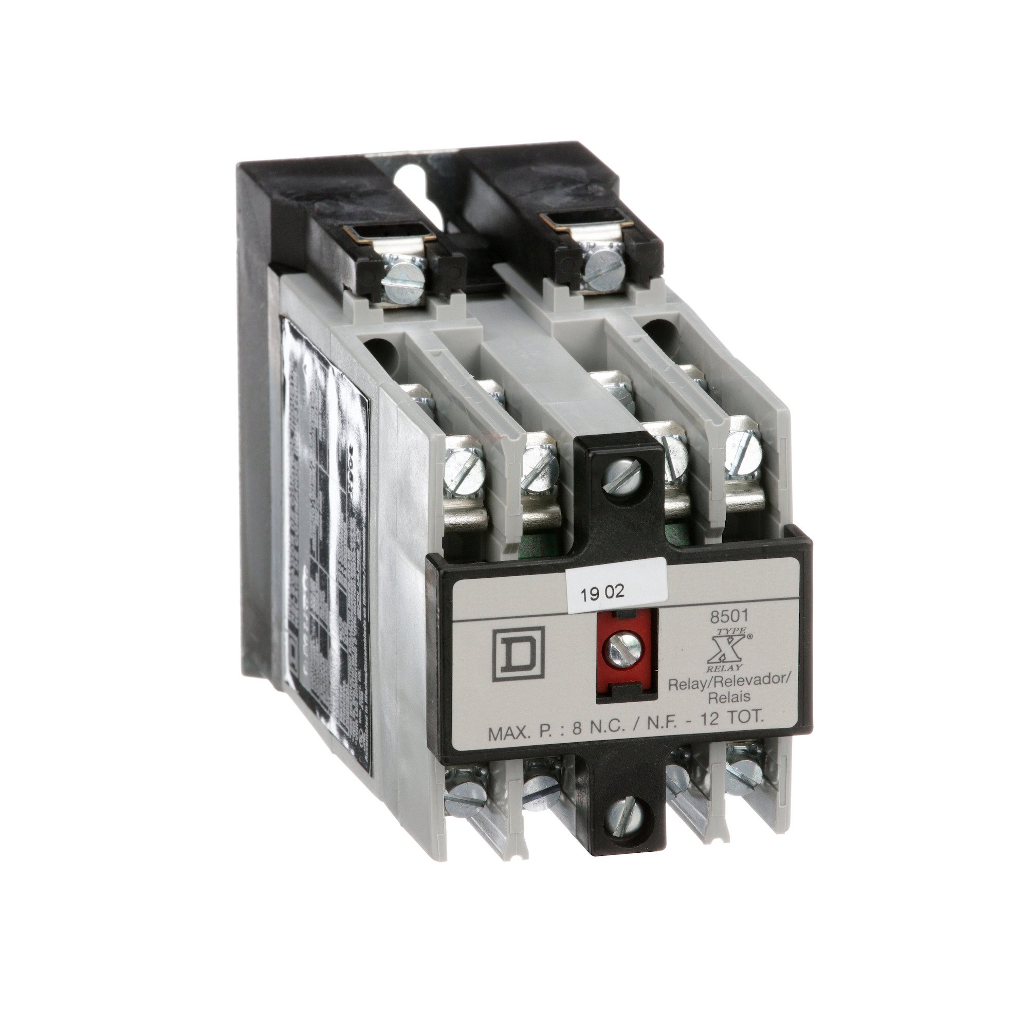 NEMA Control Relay, Type X, machine tool, 10A resistive at 600 VAC, 3 NO and 3 NC contacts, 110/120 VAC 50/60 Hz coil