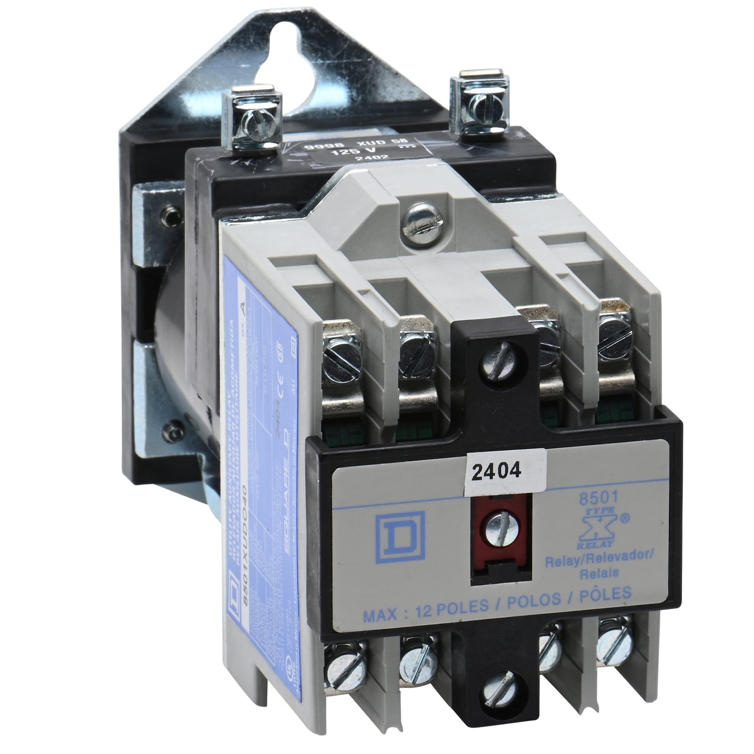 Relay, Harmony 8501X, utility, coil, 10A resistive at 600V AC, 125V DC, 250V DCVoltage, 4NO