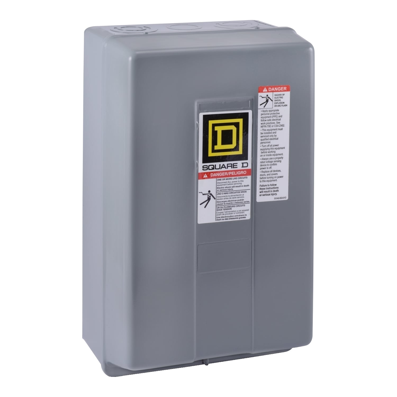 NEMA Contactor, Type S, nonreversing, Size 2, 45A, 25HP at 575VAC, 3 phase, up to 100kA, 3 pole, 120VAC coil, NEMA 1 [TAA]