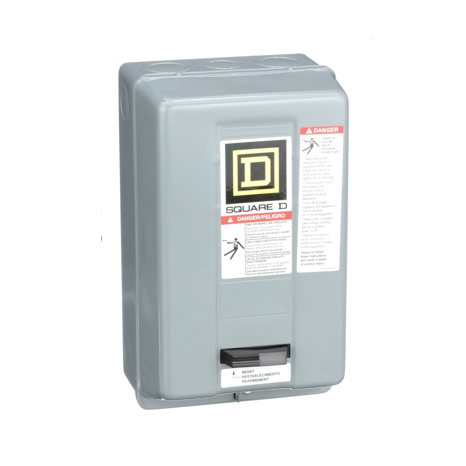 NEMA motor starter, Type S, nonreversing, Size 0, 18A, 5HP at 460VAC, up to 100kA SCCR, 3 phase, 3 pole, Motor Logic, 120VAC coil, NEMA 1 [TAA]