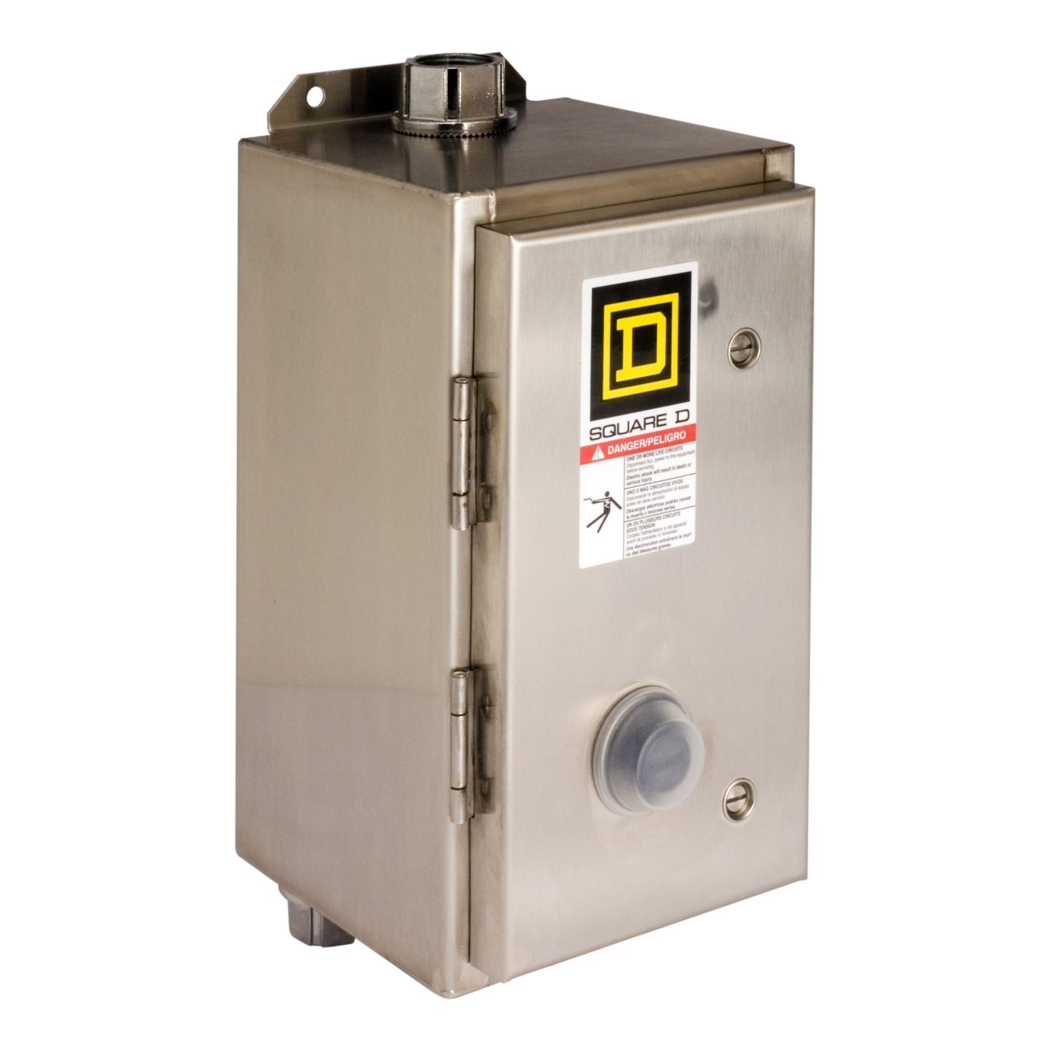 NEMA Motor Starter, Type S, nonreversing, Size 1, 27A, 10 HP at 460 VAC, 5 kA SCCR, 3 phase, 3 pole, melting alloy, 120 VAC coil, NEMA 4/4X [TAA]