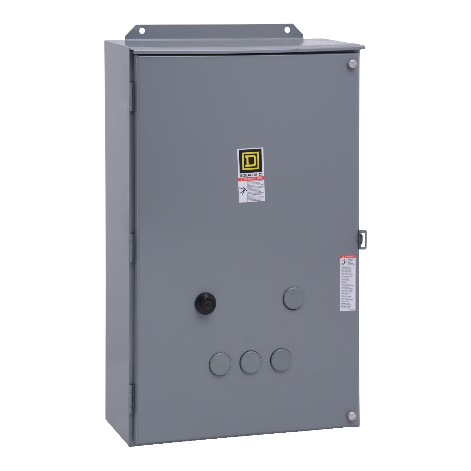 NEMA motor starter, Type S, nonreversing, Size 3, 90A, 50HP at 460VAC, 5kA SCCR, 3 phase, 3 pole, melting alloy, 120VAC coil, NEMA 12 [TAA]