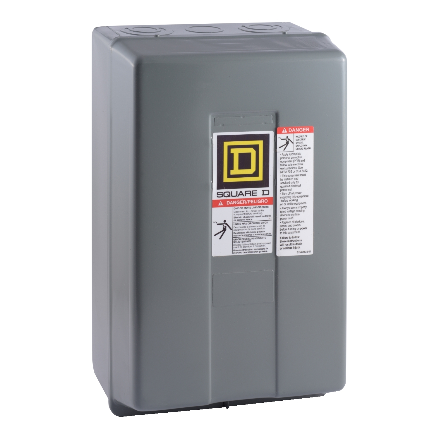 Contactor, Type L, multipole lighting, electrically held, 30A, 4 pole, 600V, 110/120VAC 50/60Hz coil, NEMA 1 [TAA]