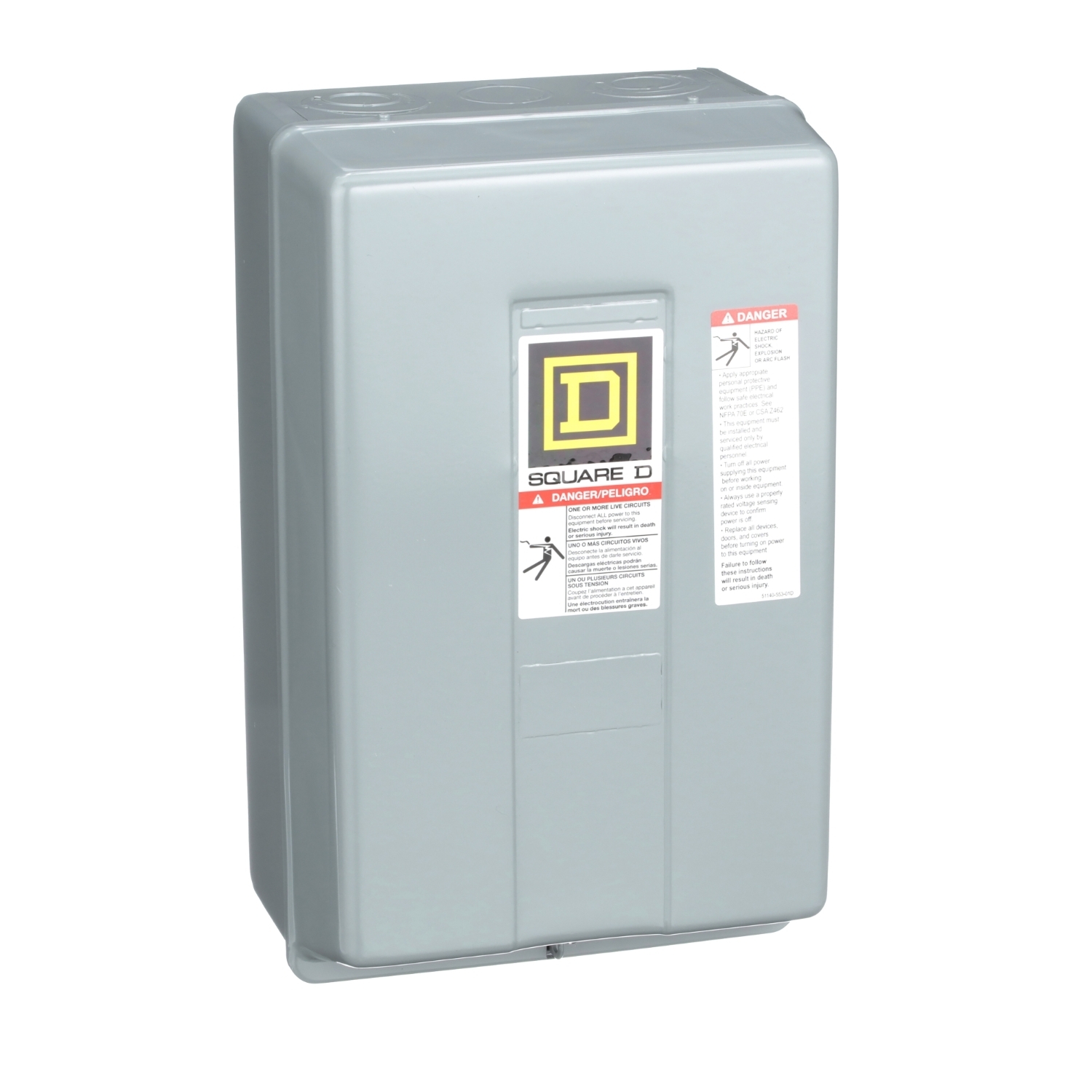 Contactor, Type L, multipole lighting, electrically held, 30A, 3 pole, 600V, 110/120VAC 50/60Hz coil, NEMA 1 [TAA]