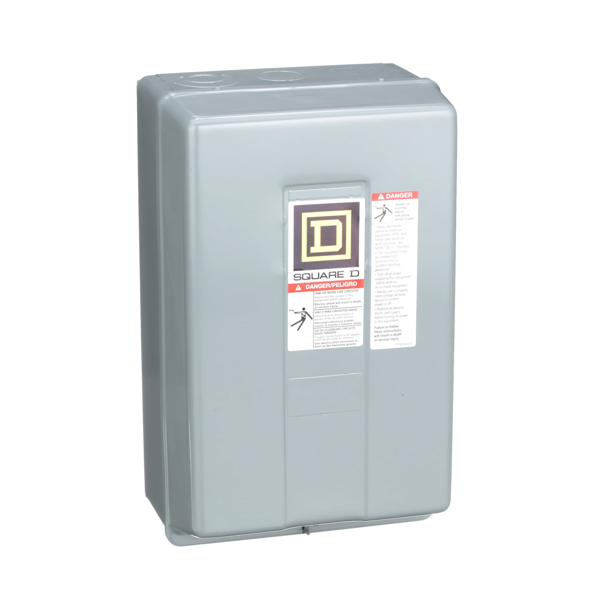 Contactor, Type L, multipole lighting, electrically held, 30A, 4 pole, 600V, 24VAC 60Hz coil, NEMA 1