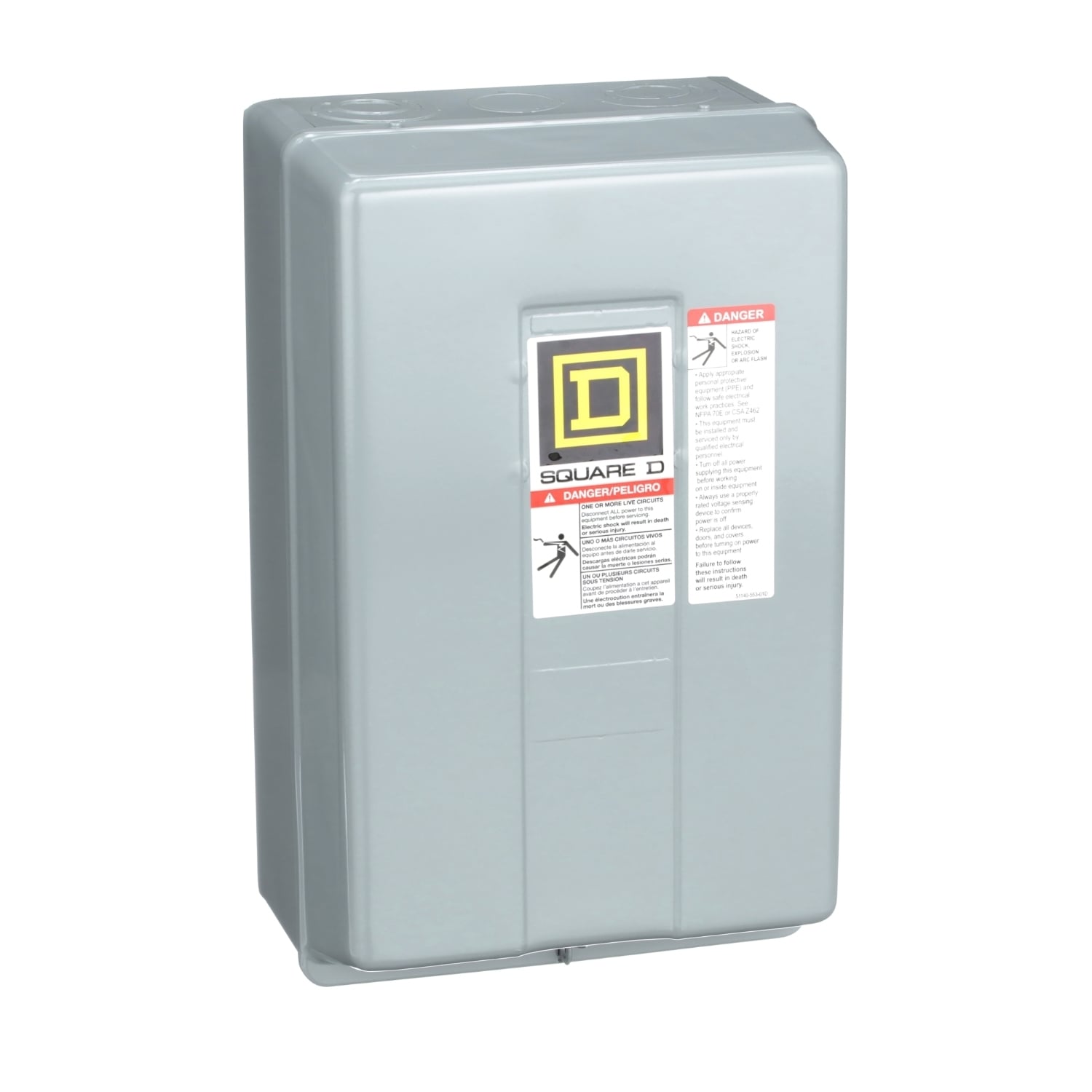 Contactor, Type L, multipole lighting, electrically held, 30A, 4 pole, 600V, 110/120VAC 50/60Hz coil, NEMA 1 [TAA]