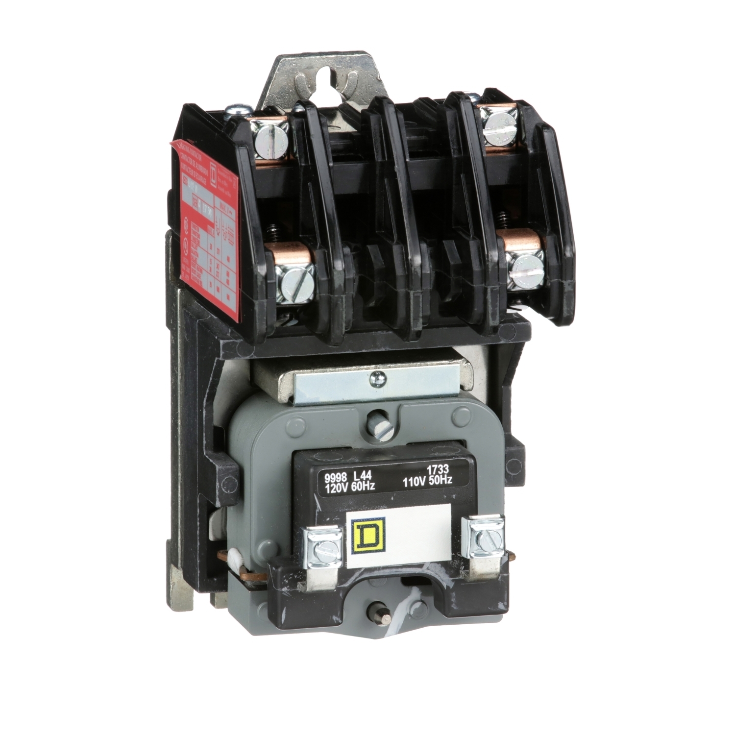 Contactor, Type L, multipole lighting, electrically held, 30A, 2 pole, 600V, 110/120VAC 50/60Hz coil, open style [TAA]
