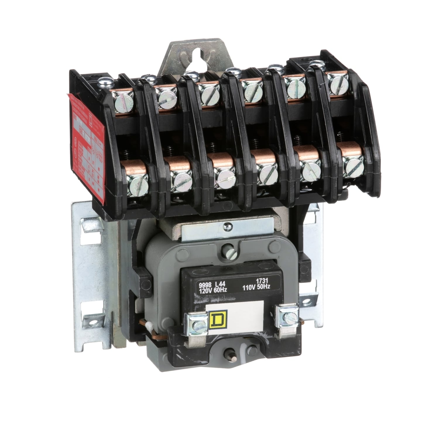 Contactor, Type L, multipole lighting, electrically held, 30A, 6 pole, 600V, 110/120VAC 50/60Hz coil, open style [TAA]