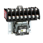 Contactor, Type L, multipole lighting, electrically held, 30A, 8 pole, 600 V, 110/120 VAC 50/60 Hz coil, open style