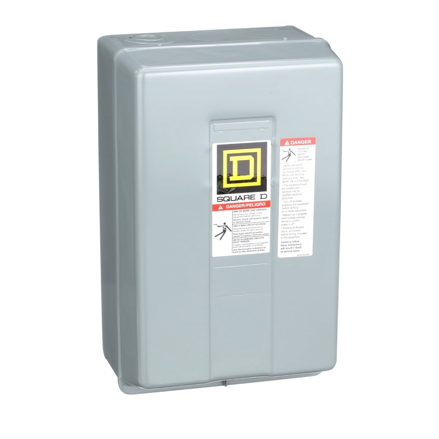 Contactor, Type L, multipole lighting, mechanically held, 30A, 4 pole, 600V, 110/120VAC 50/60Hz coil, NEMA 1 [TAA]