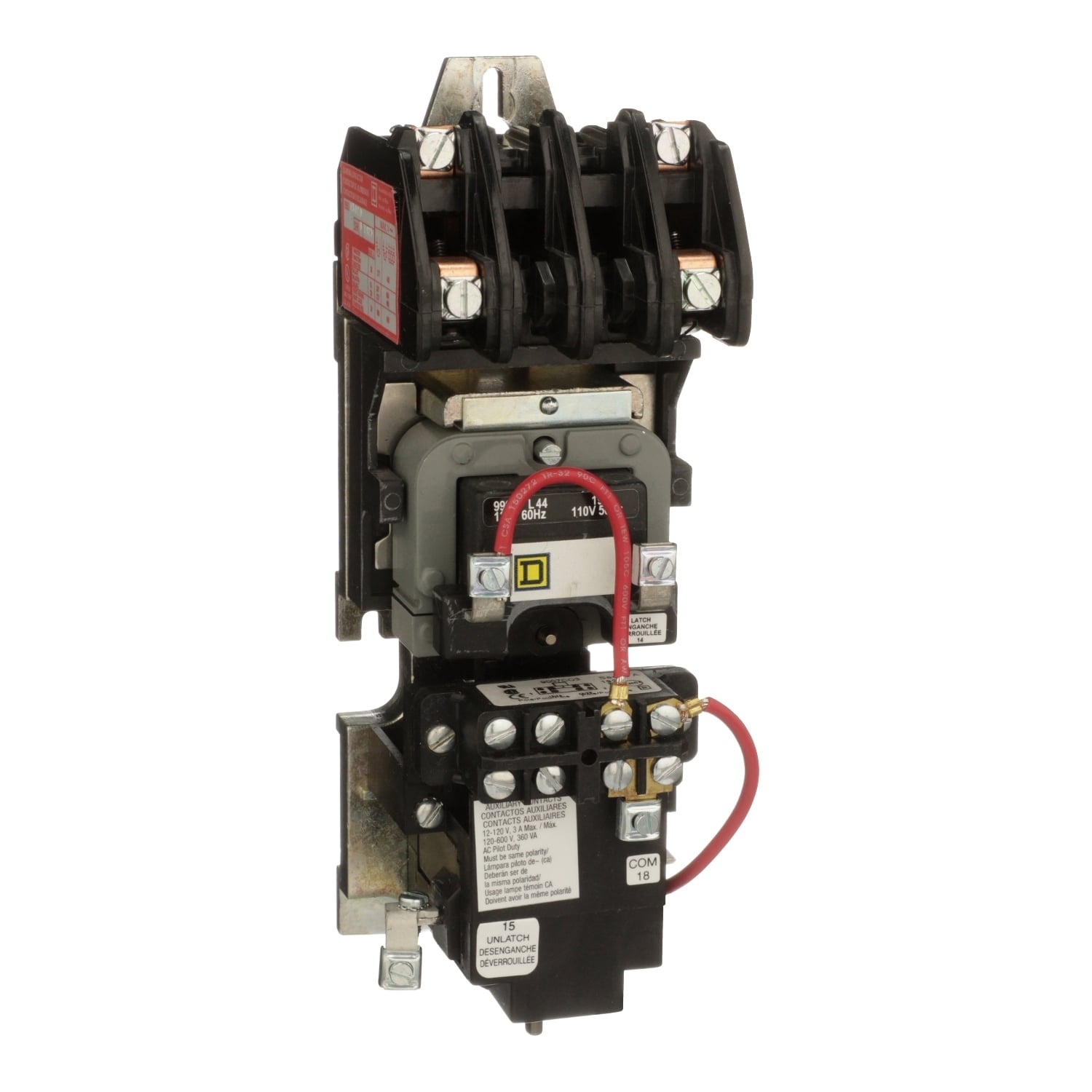 Contactor, Type L, multipole lighting, mechanically held, 30A, 2 pole, 600 V, 277 VAC 60 Hz coil, open style