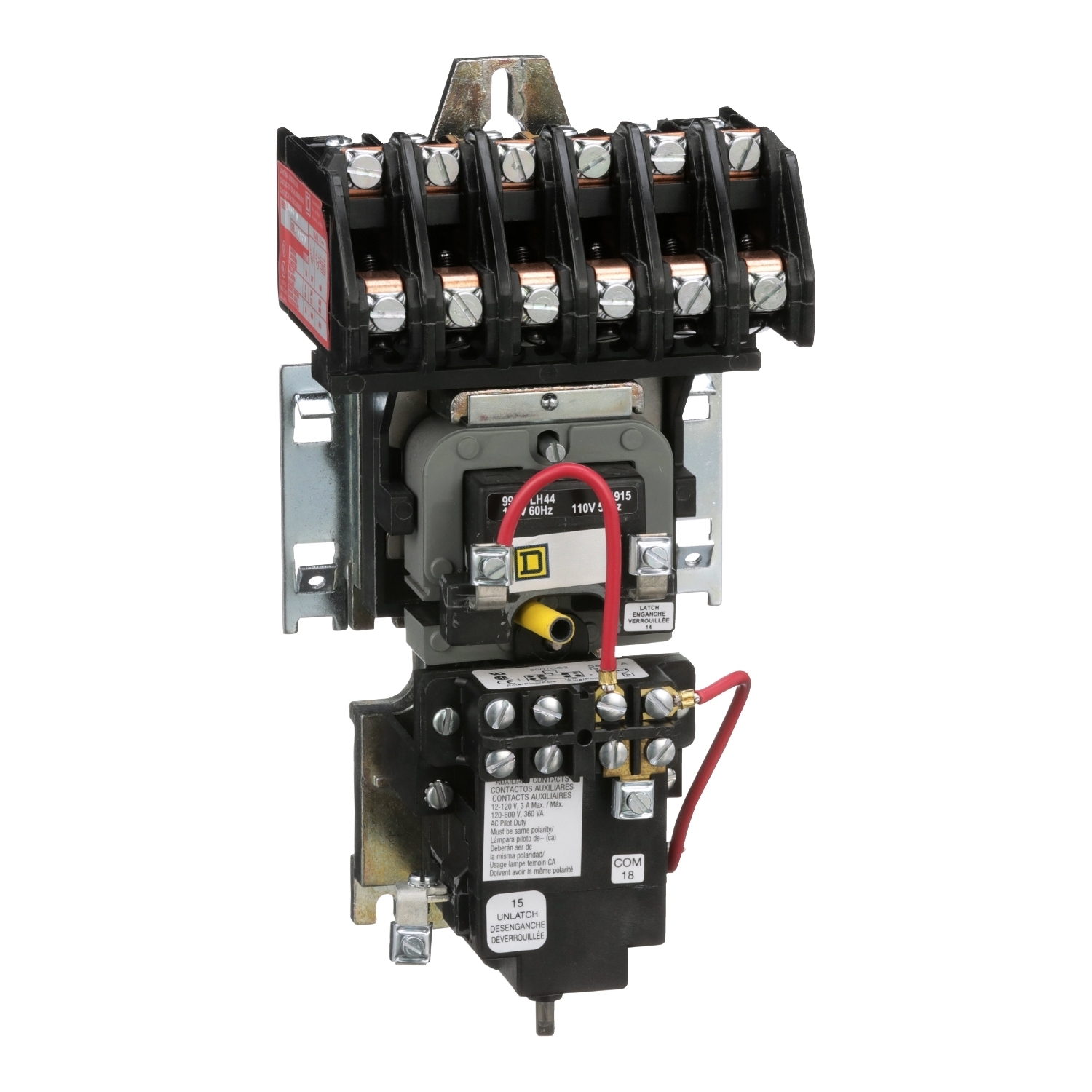Contactor, Type L, multipole lighting, mechanically held, 30A, 6 pole, 600V, 277VAC 60Hz coil, open style [TAA]