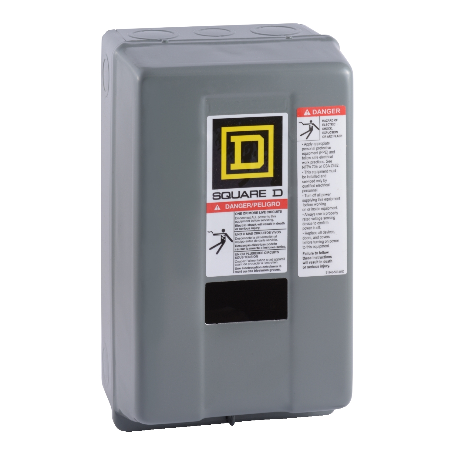 Contactor, Type S, multipole lighting, electrically held, 30A, 3 pole, 110/120VAC 50/60Hz coil, NEMA 1, +options