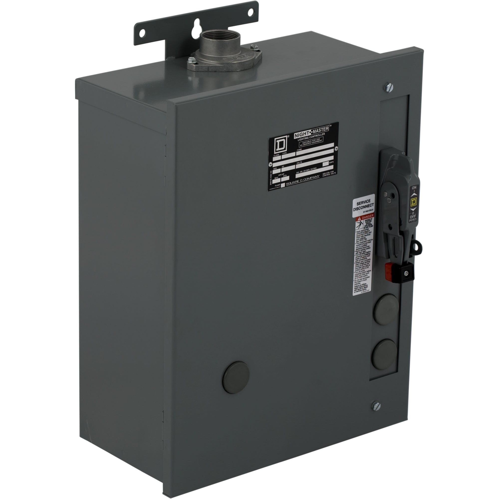 Contactor, NIGHT MASTER, combination lighting, 60A, 3 pole, breaker, 110/120VAC 50/60Hz coil. NEMA 3R
