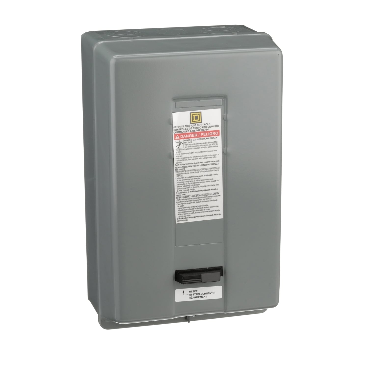 Starter, Definite Purpose, nonreversing, 50A, 3 pole, 3 phase, 440/480VAC 50/60Hz coil, melting alloy overload, NEMA 1