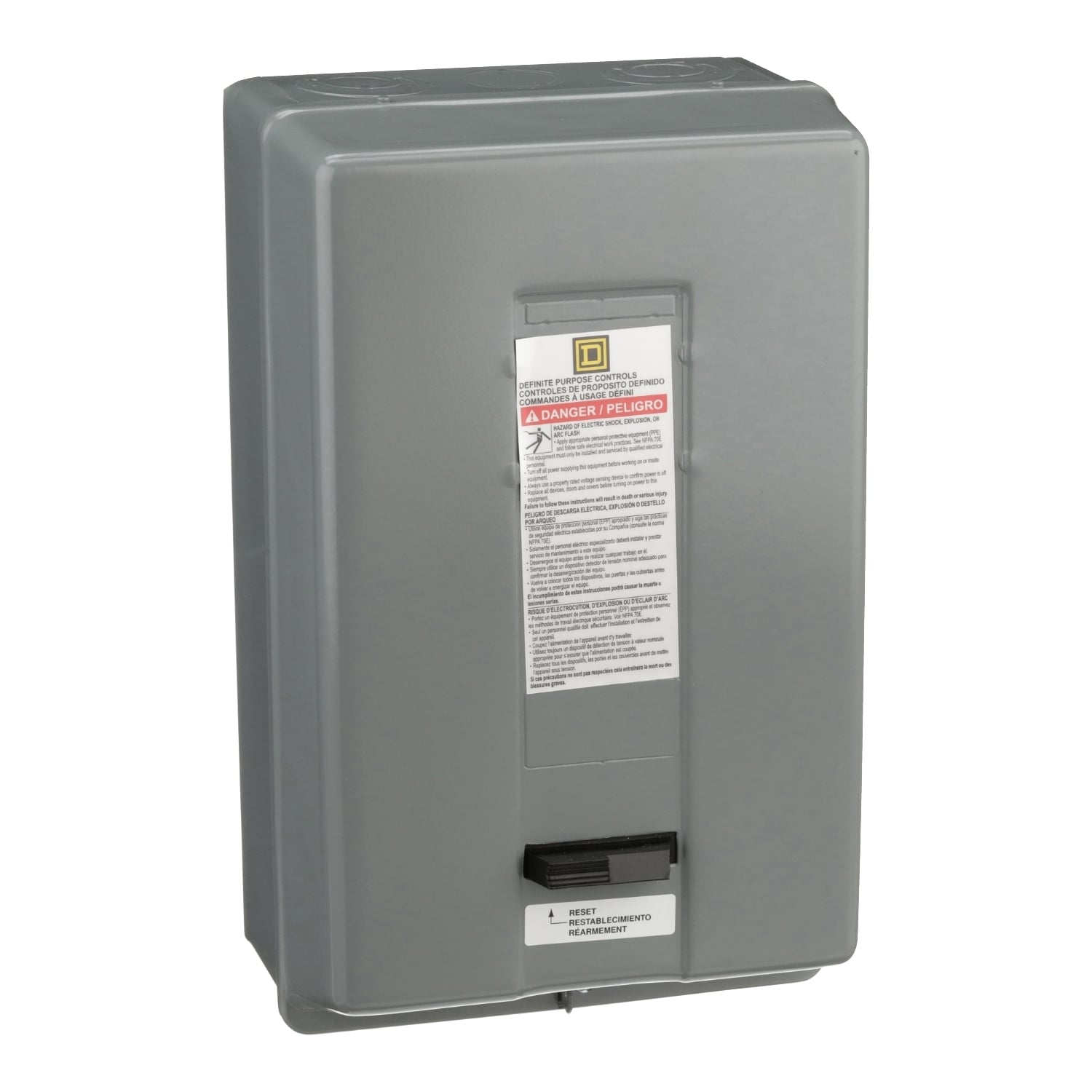 Starter, Definite Purpose, nonreversing, 50A, 3 pole, 3 phase, 208V to 240V AC coil, melting alloy overload, NEMA 1