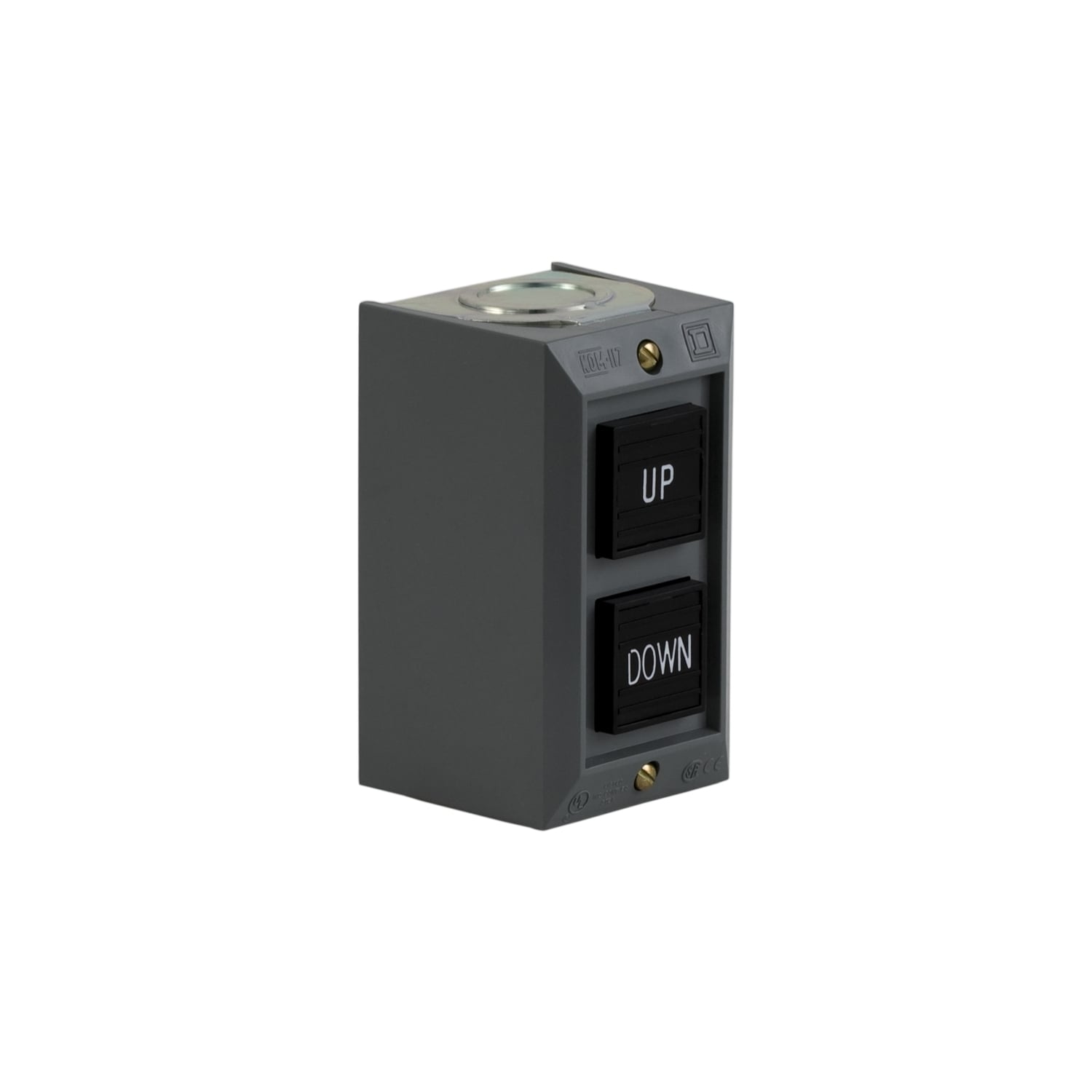 Complete control station, Harmony 9001B, 2 push buttons UP-DOWN, 5A, 600V AC, 2NO, NEMA 1