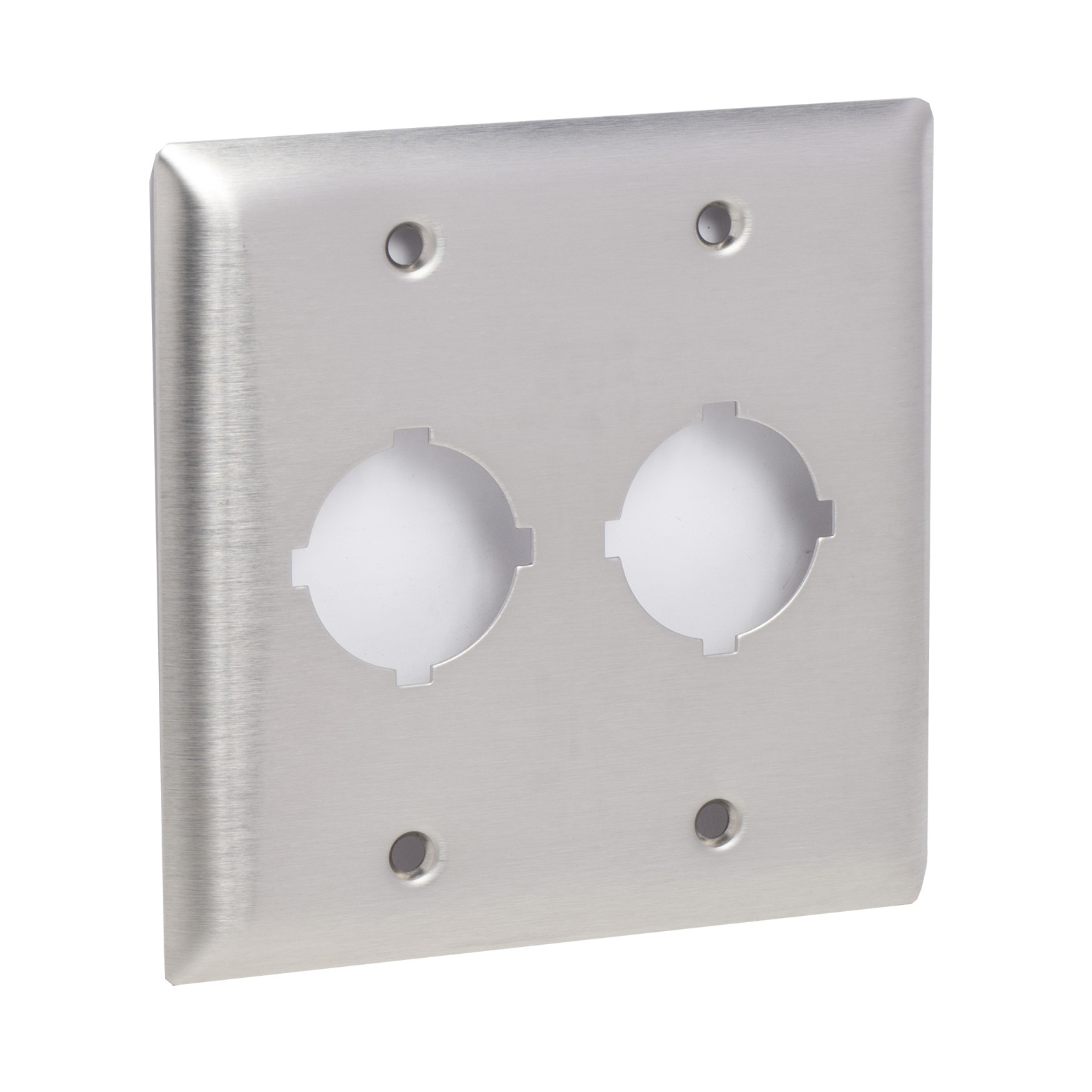 Cover plate for 2 Push button flushplate - Stainless steel 30 mm Type-K