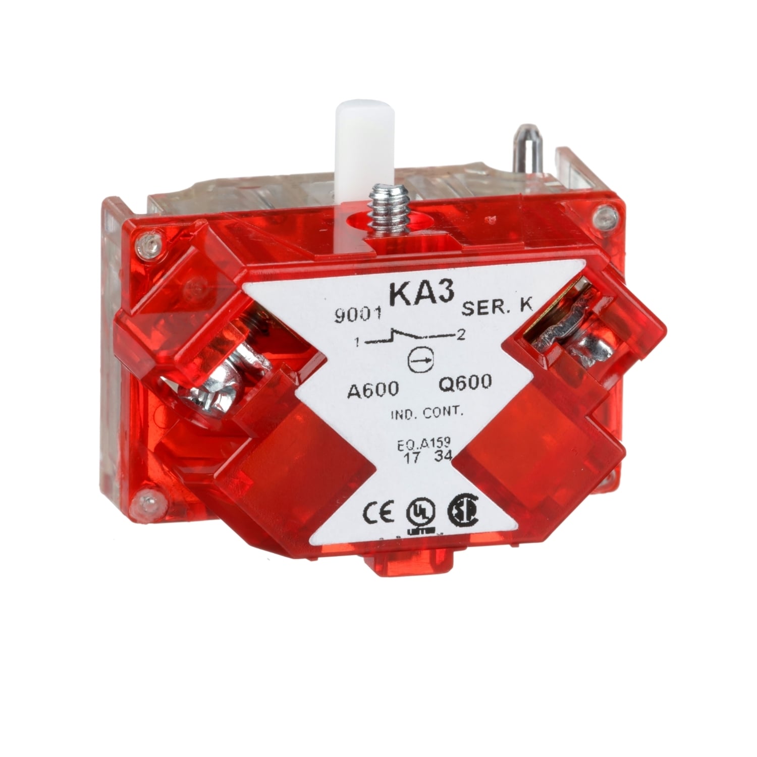 30mm Push Button, Types K, SK or KX, contact block, 1 NC