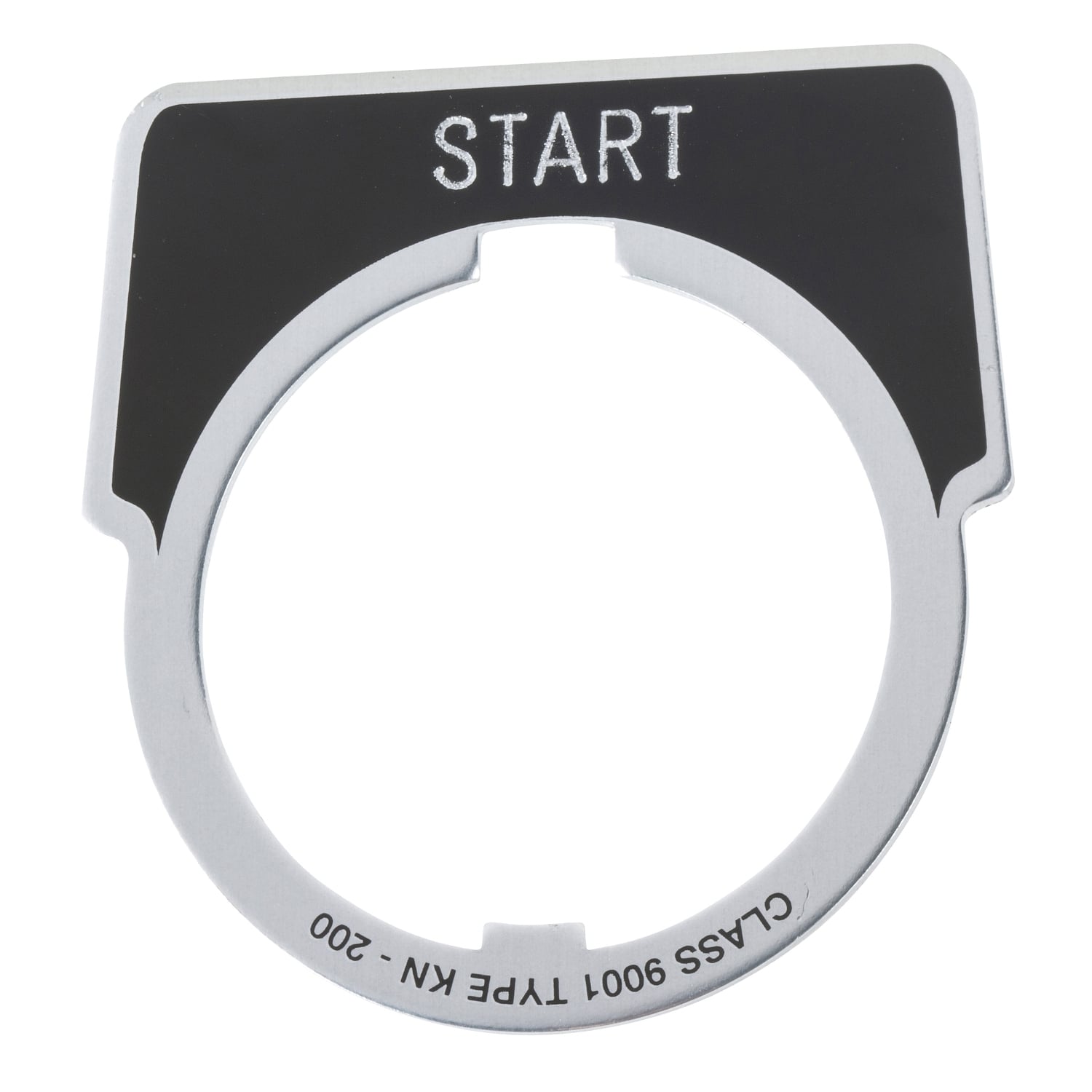 30mm Push Button, Type K, aluminum legend plate, black, marked START