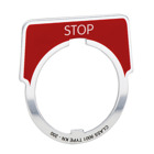 30mm Push Button, Type K, aluminum legend plate, red, marked STOP